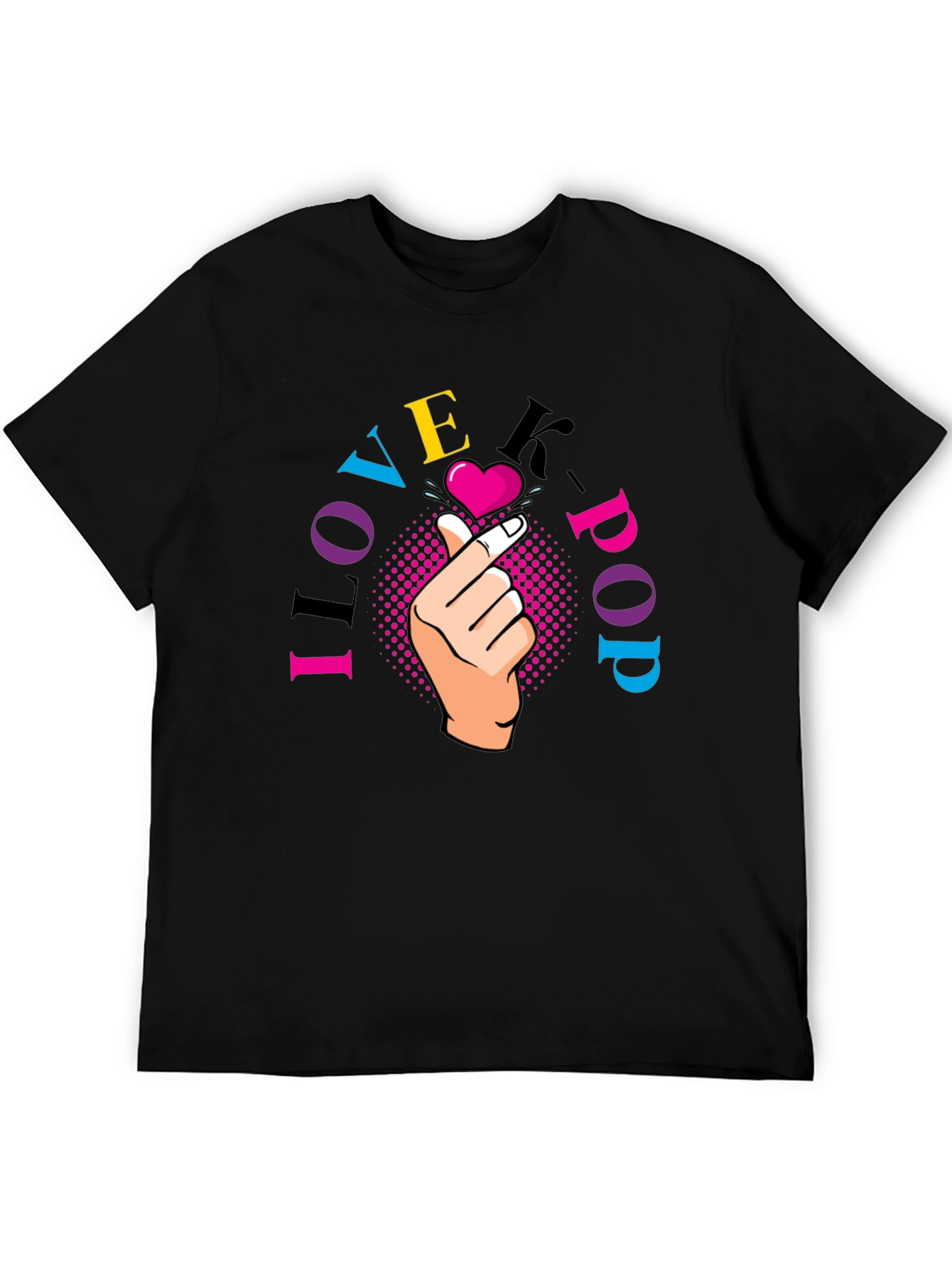 I Love K-Pop T-Shirt - Finger Heart Design