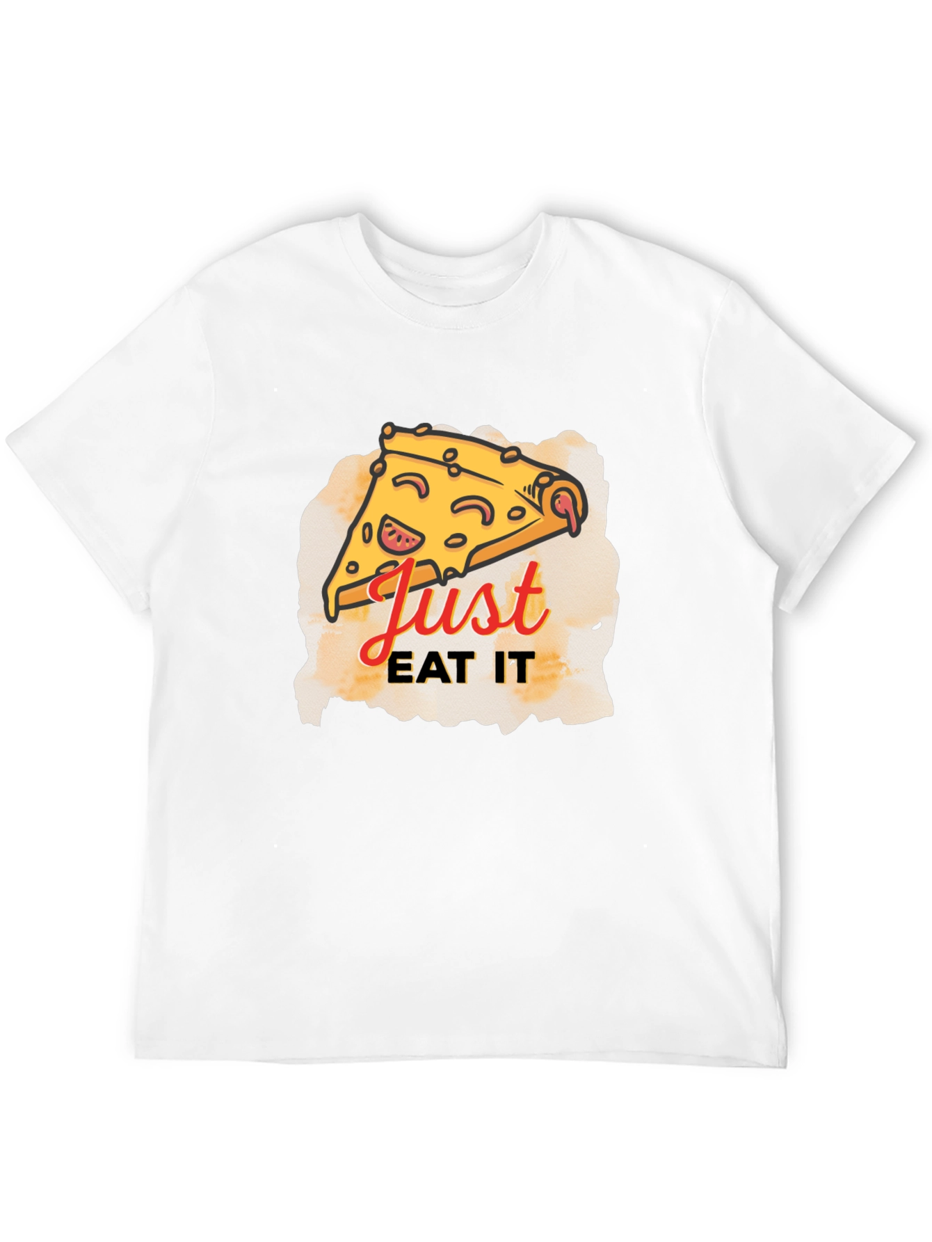 Just Eat It Pizza Graphic Tee - Black T-Shirt