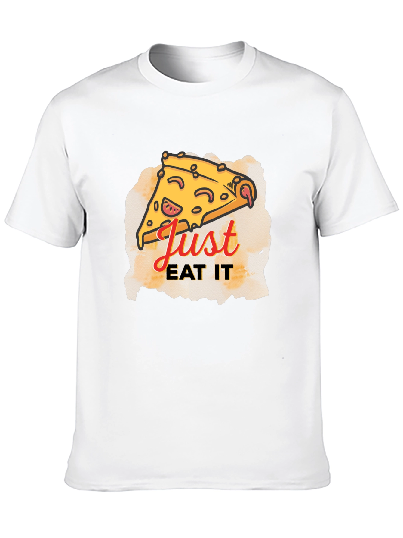 Just Eat It Pizza Graphic Tee - Black T-Shirt