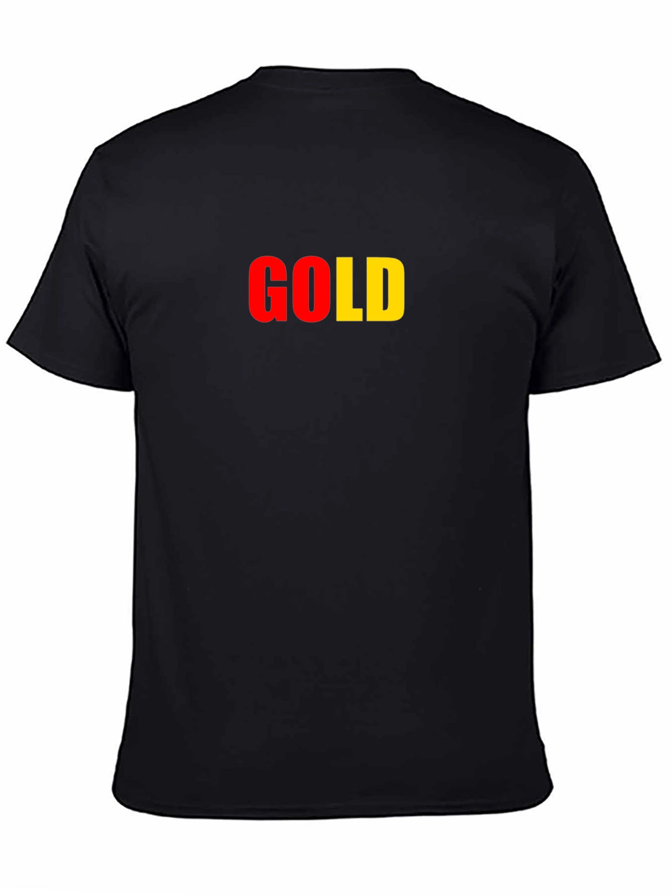 Gold Text Graphic T-Shirt - Black