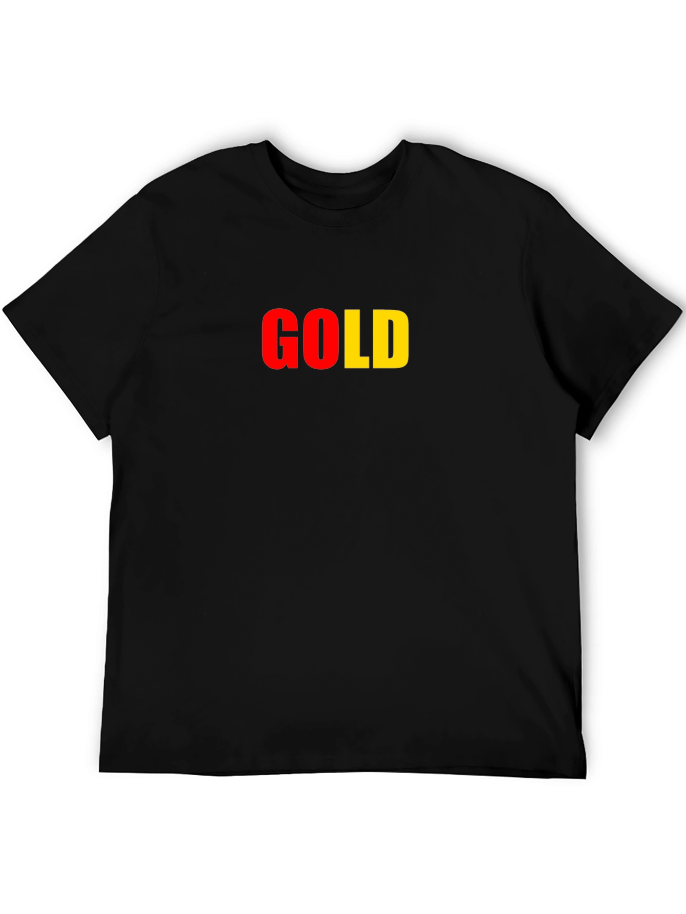 Gold Text Graphic T-Shirt - Black