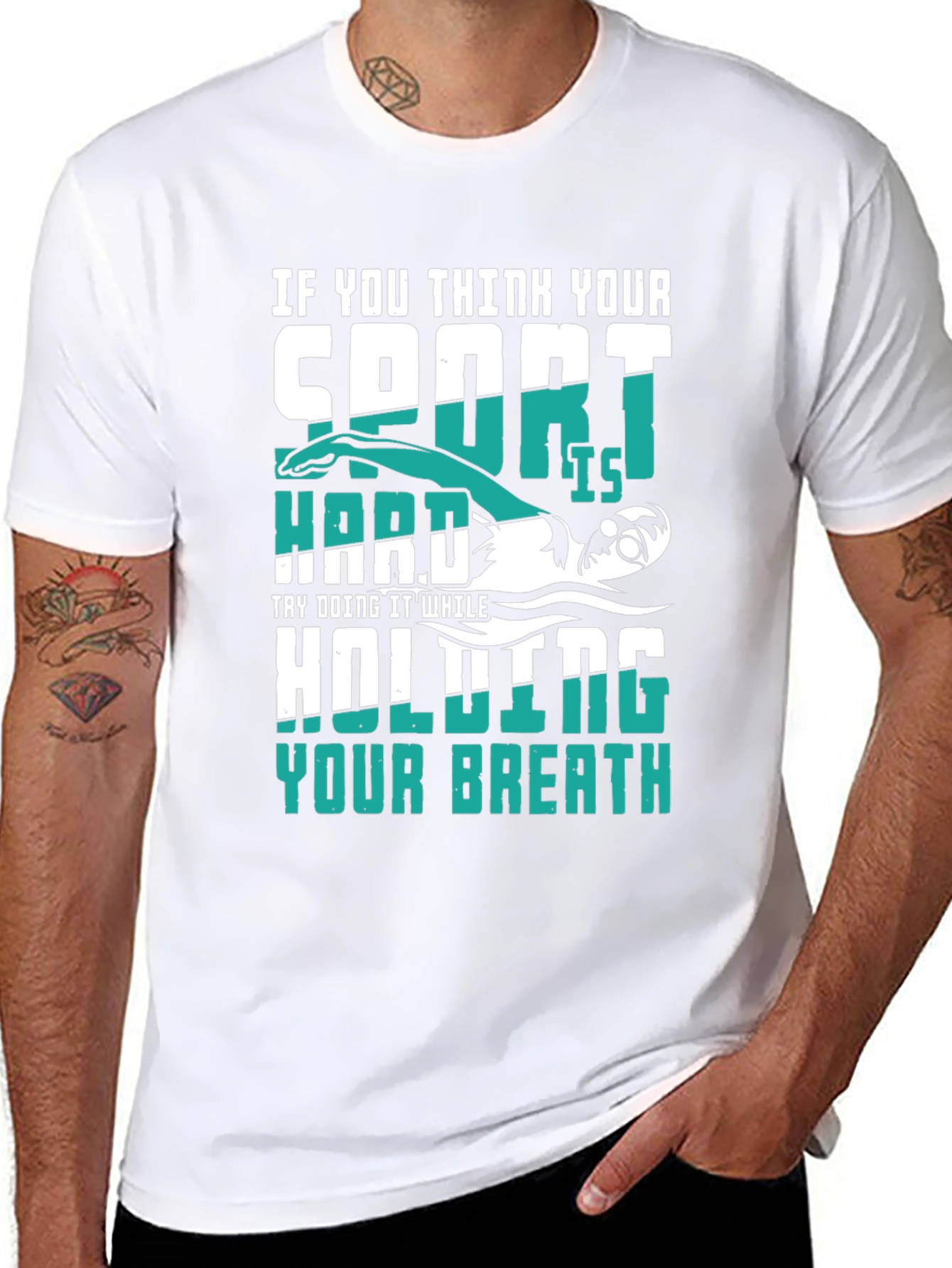 Swimmer Graphic T-Shirt: Holding Your Breath