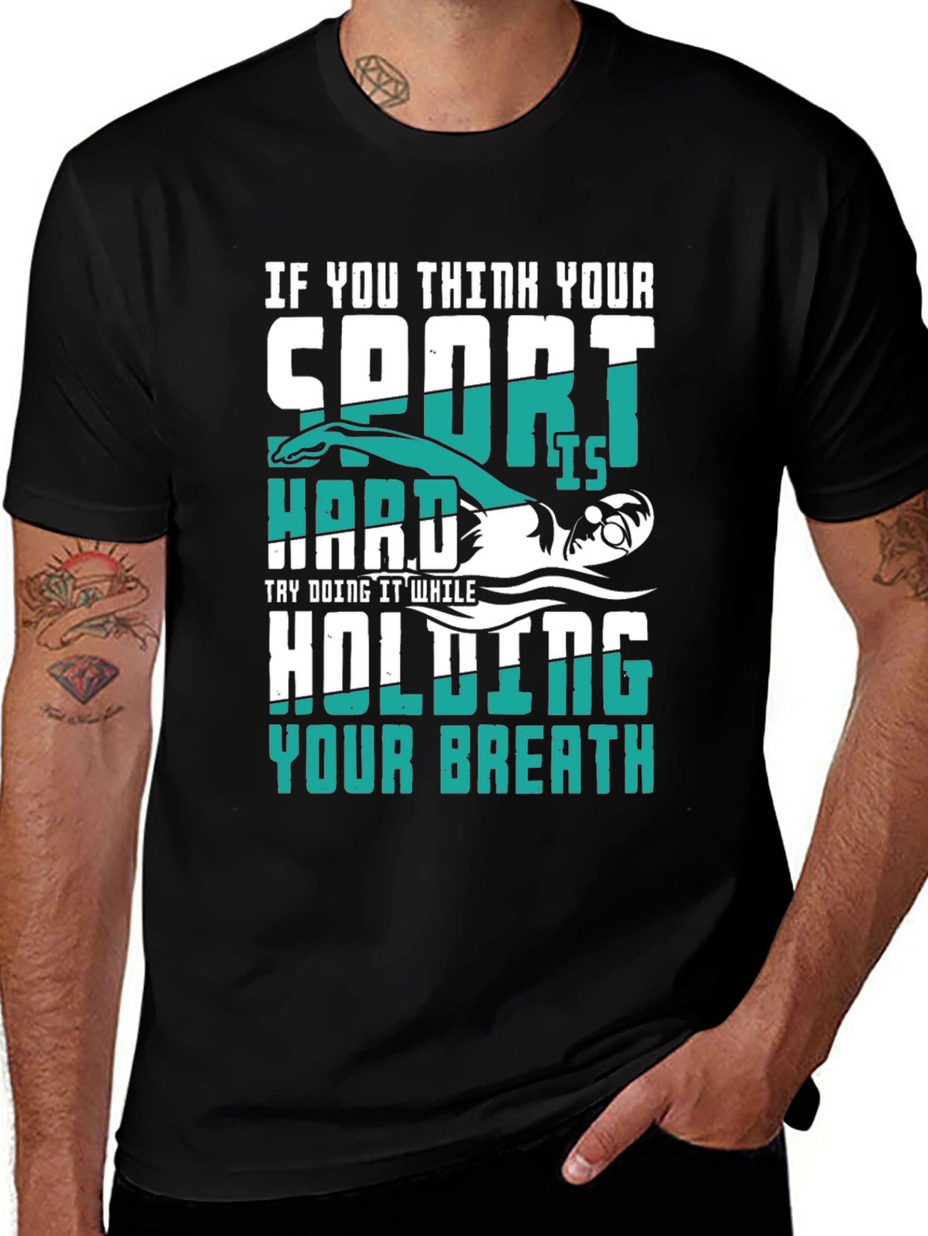 Swimmer Graphic T-Shirt: Holding Your Breath