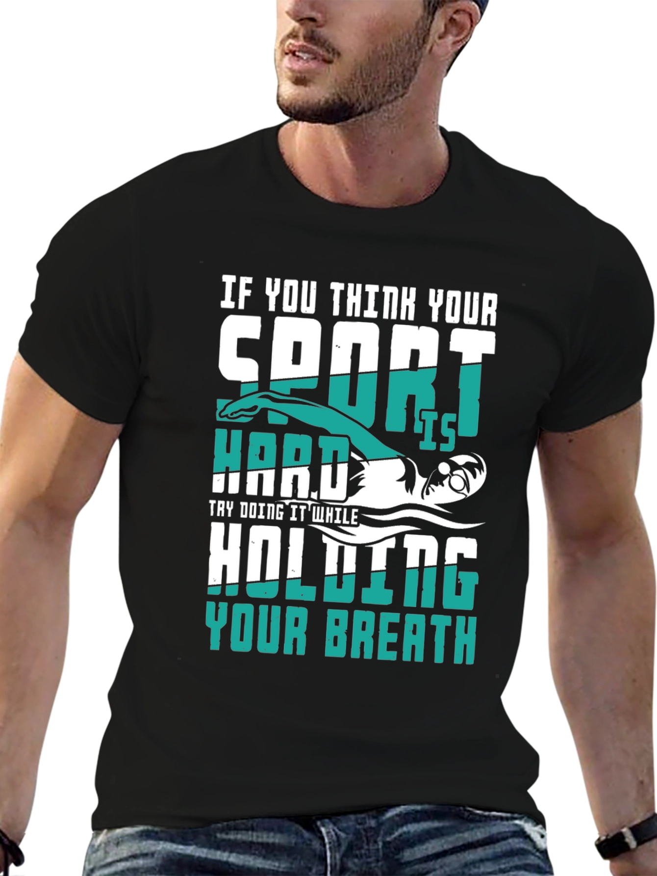 Swimmer Graphic T-Shirt: Holding Your Breath