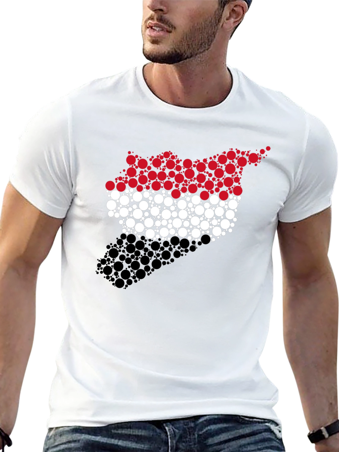 Syria Flag Circle Pattern Graphic Tee