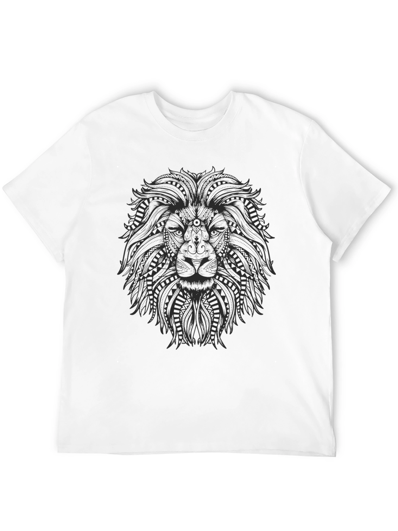 Lion Graphic Print Crew Neck T-Shirt