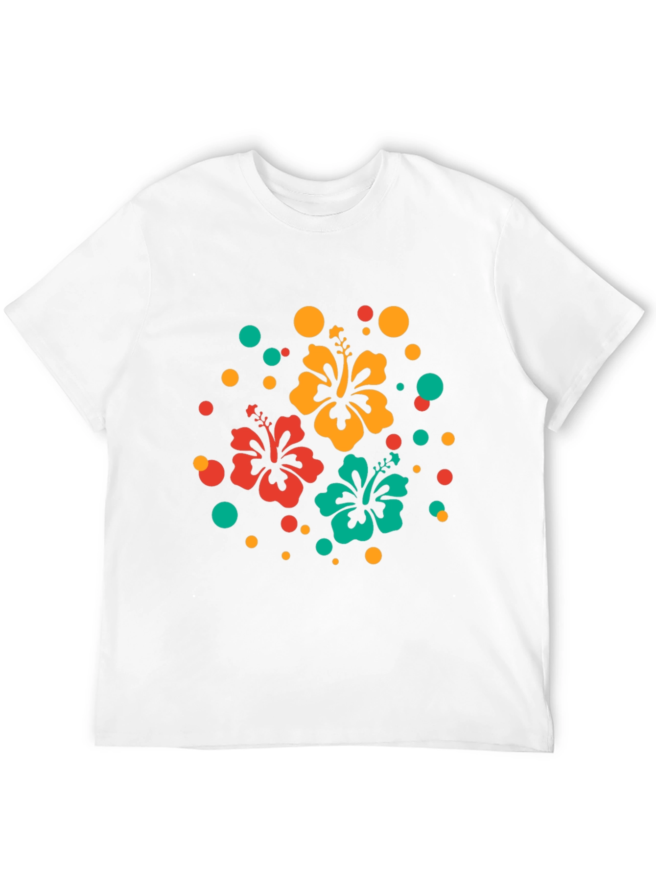 Tropical Hibiscus Flower Black T-Shirt