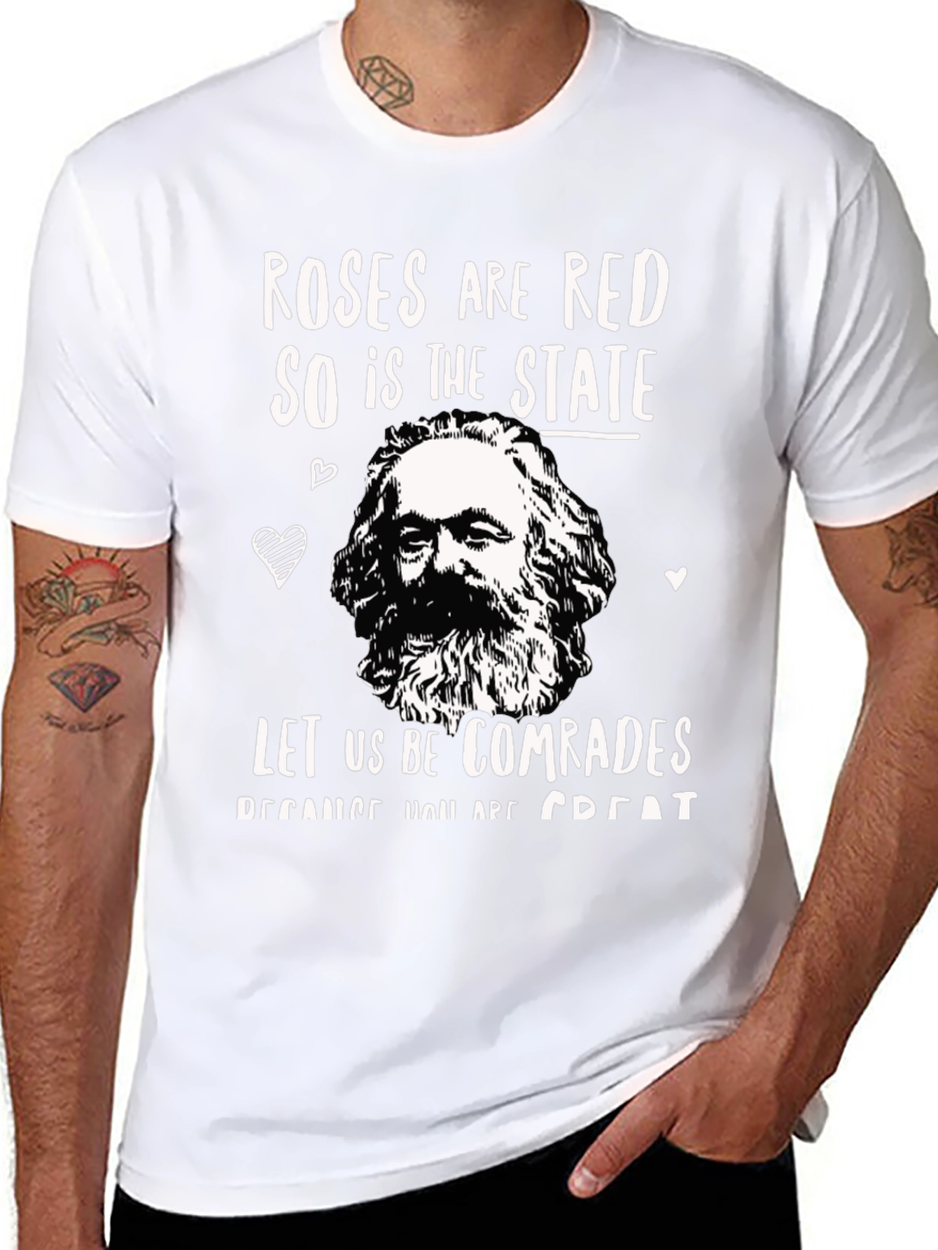 Roses are Red T-Shirt - Karl Marx Comrades Tee