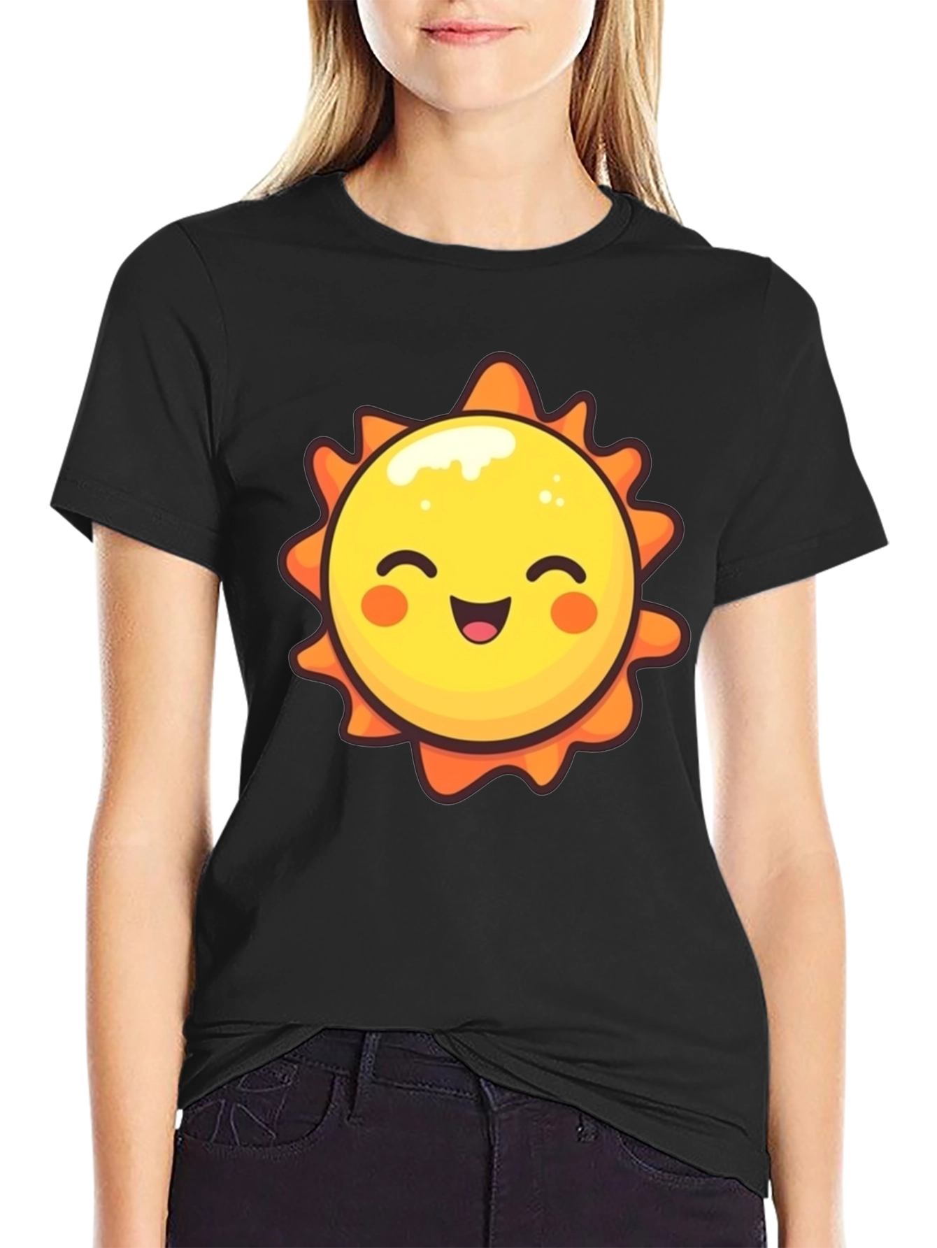 Happy Sun Graphic Tee - Black Unisex T-Shirt