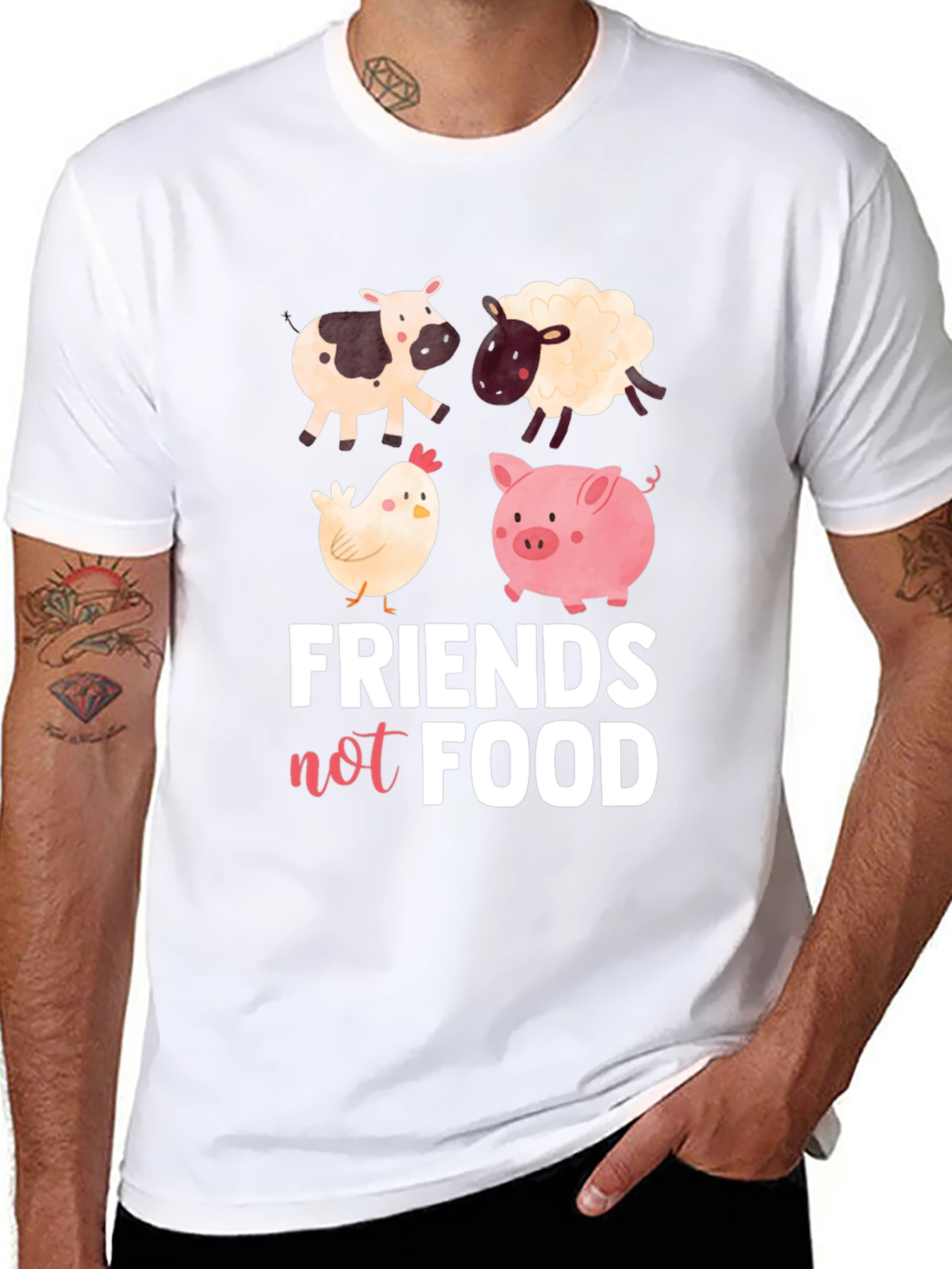 Vegan Friends Not Food Graphic Tee