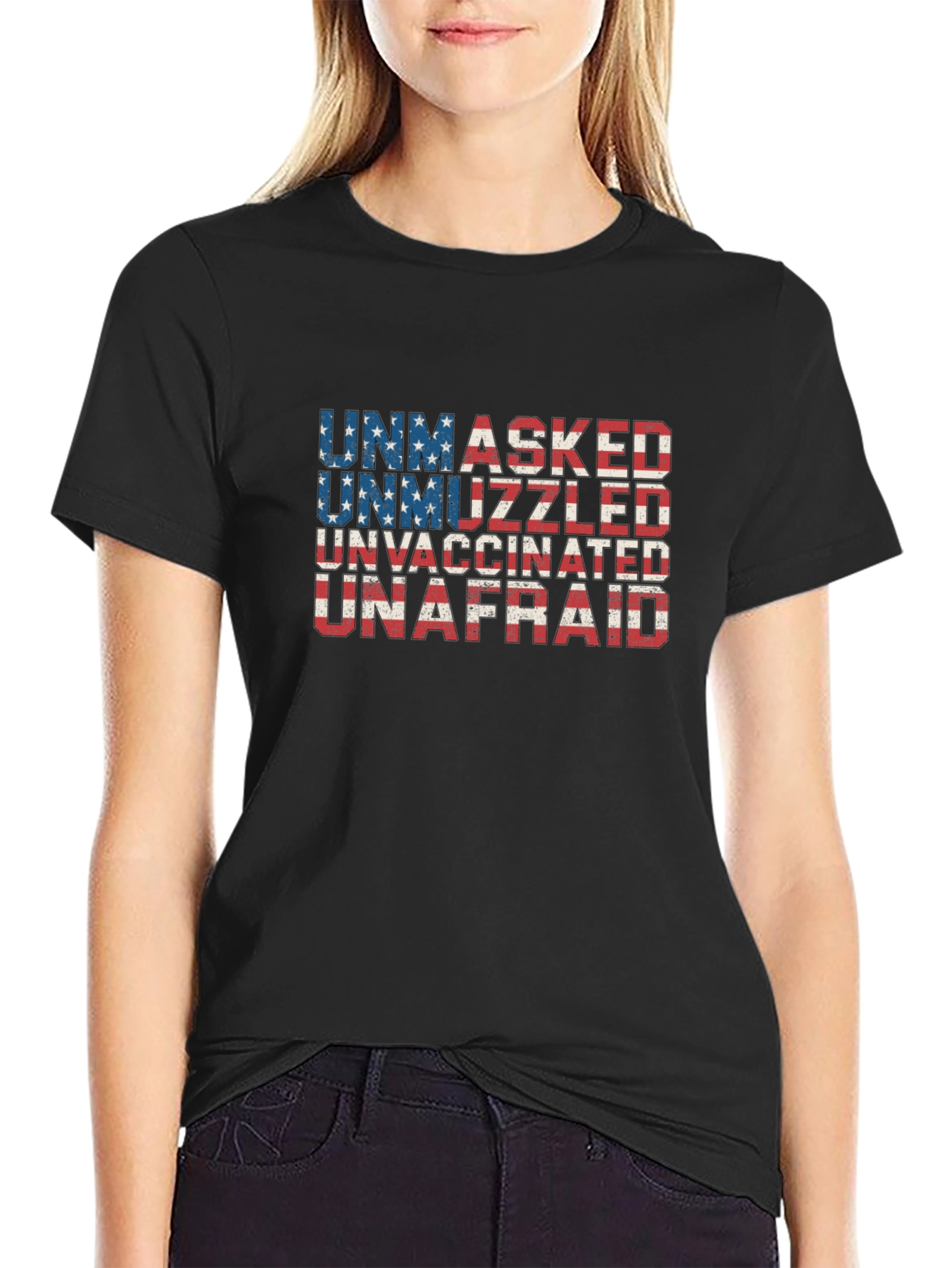Unmasked Unmuzzled Unvaccinated Unafraid T-Shirt