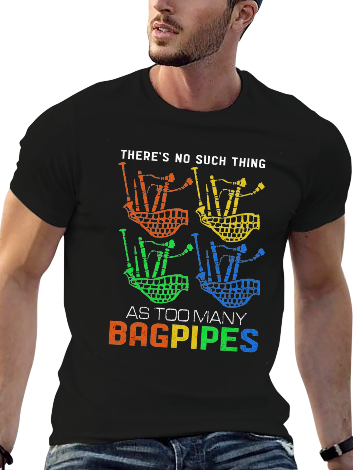 Bagpipes Graphic Tee - Too Many Bagpipes