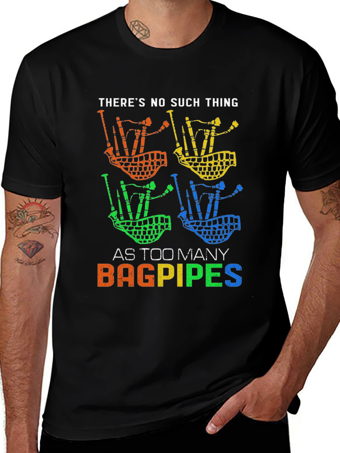 Bagpipes Graphic Tee - Too Many Bagpipes