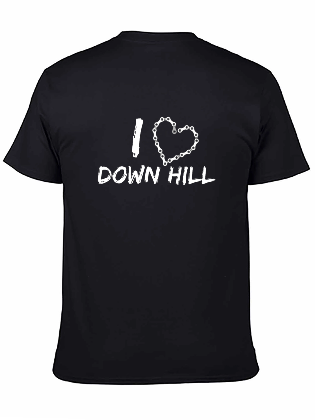 I Love Downhill Biking Chain Heart T-Shirt