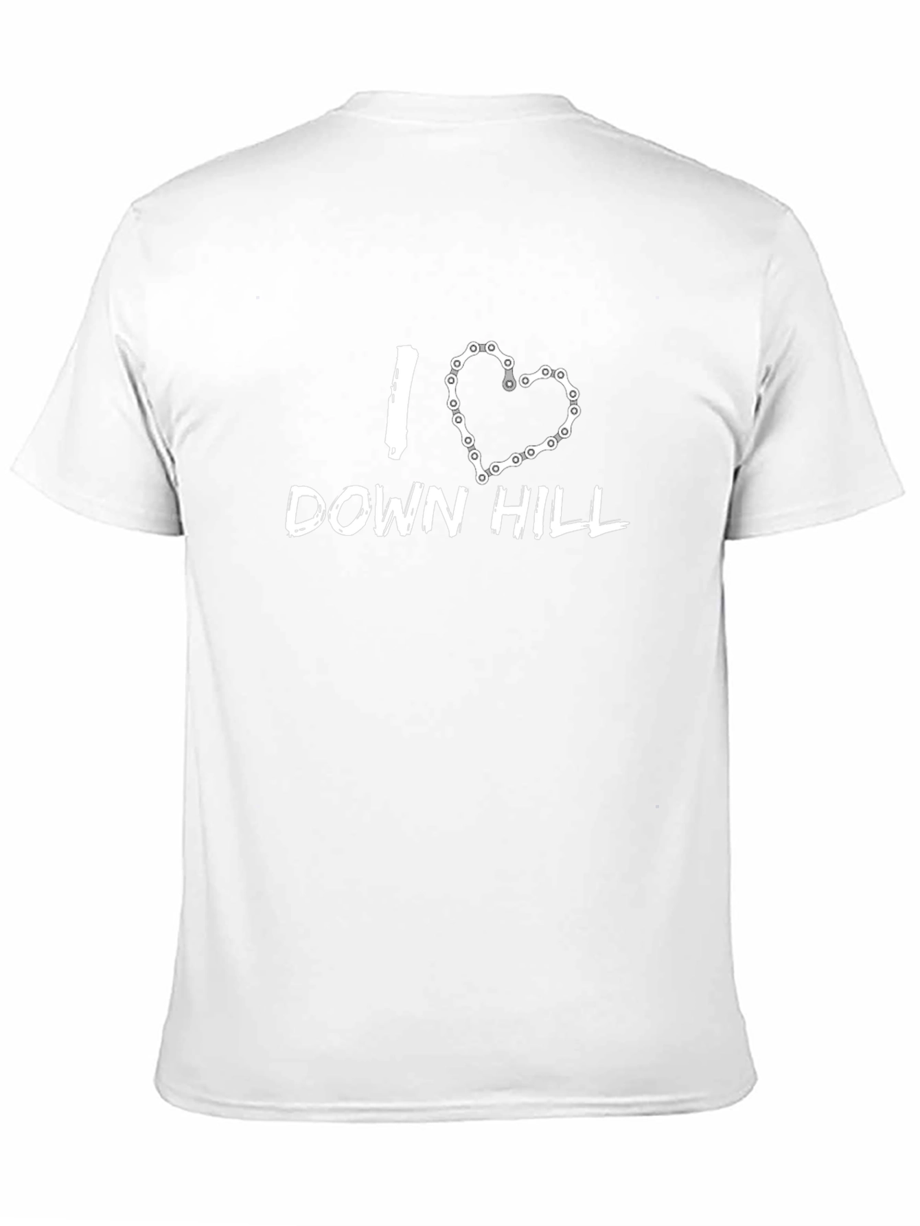 I Love Downhill Biking Chain Heart T-Shirt