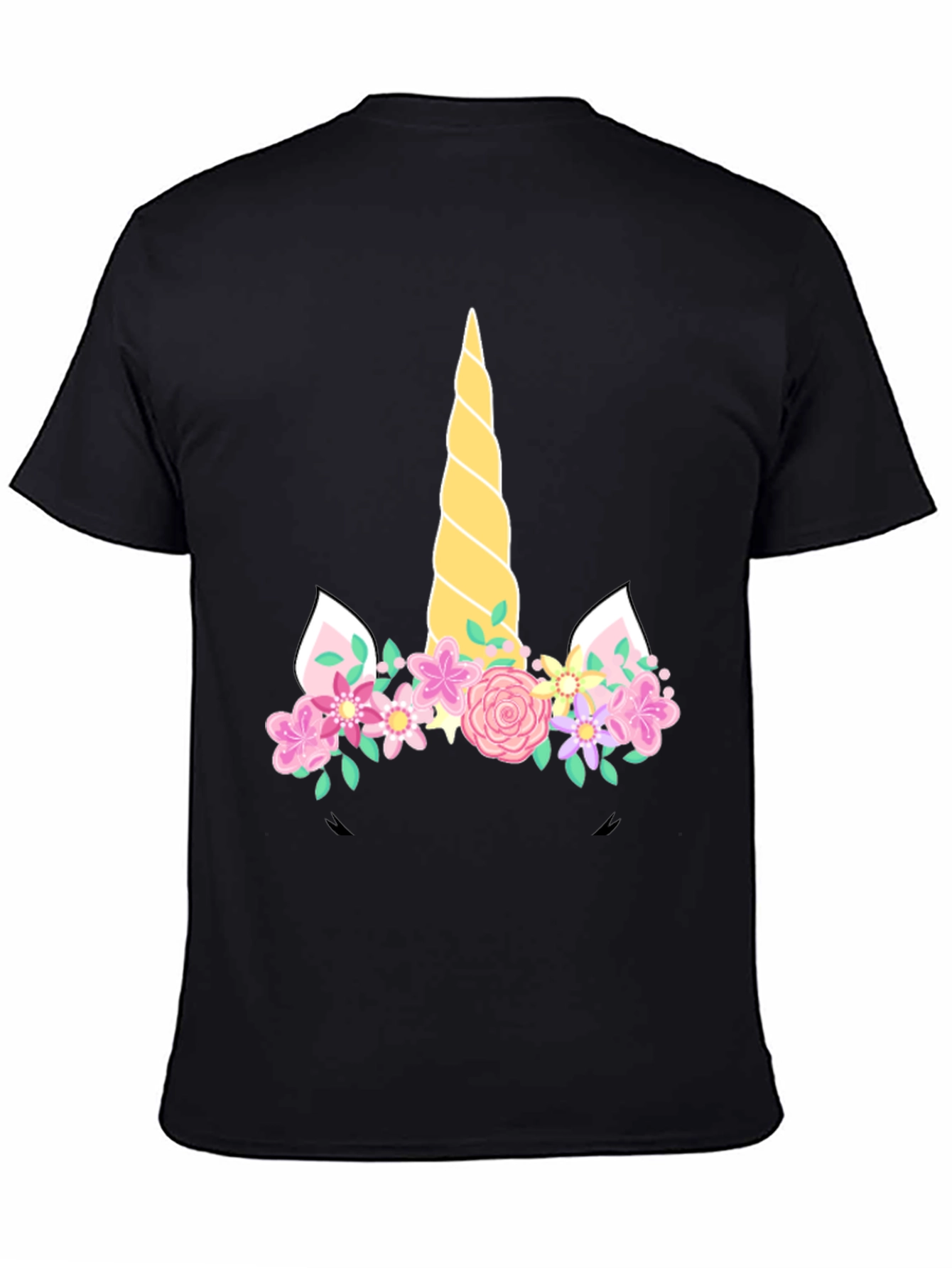 Unicorn Floral T-Shirt - Black