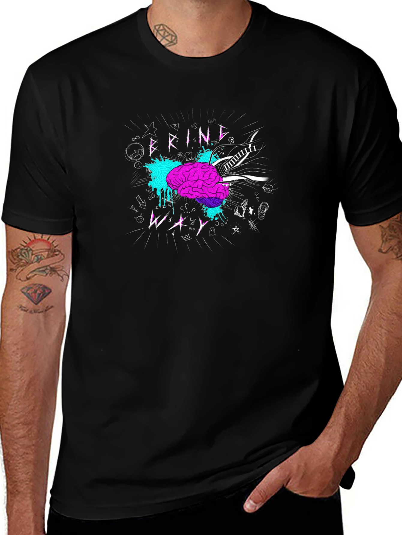 Brain Waves Graphic Tee - Unique Design