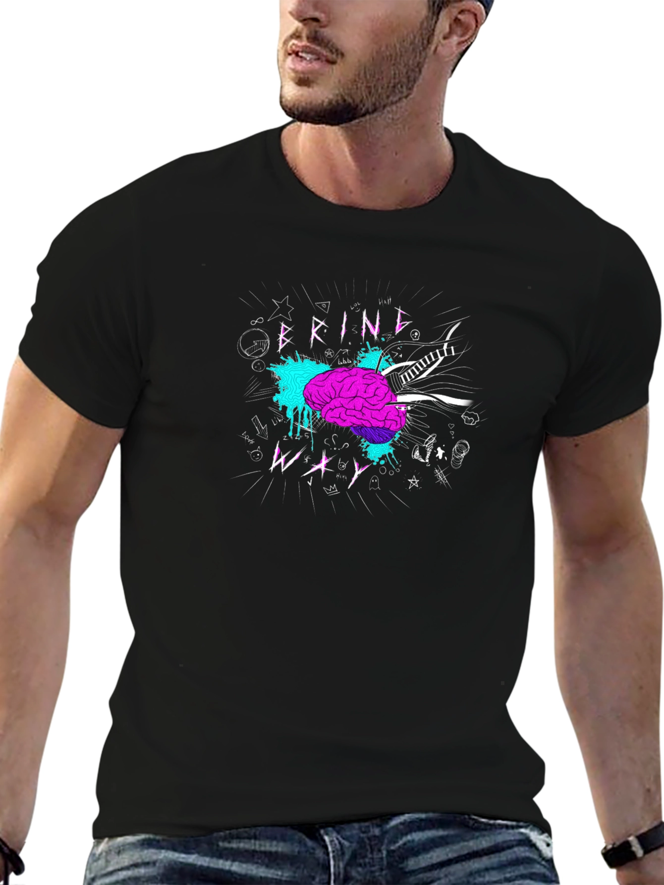 Brain Waves Graphic Tee - Unique Design