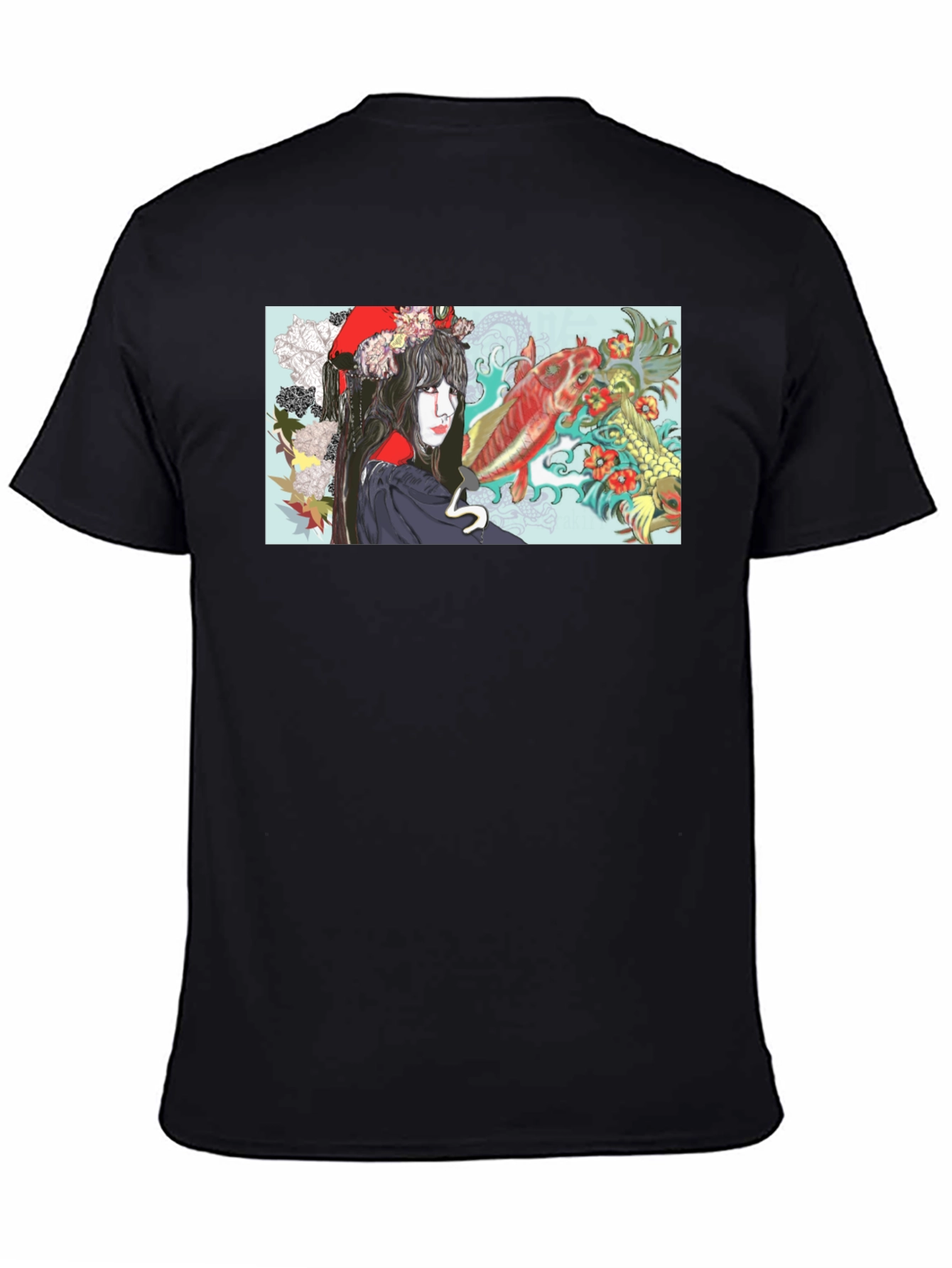 Koi Fish Geisha Graphic T-Shirt