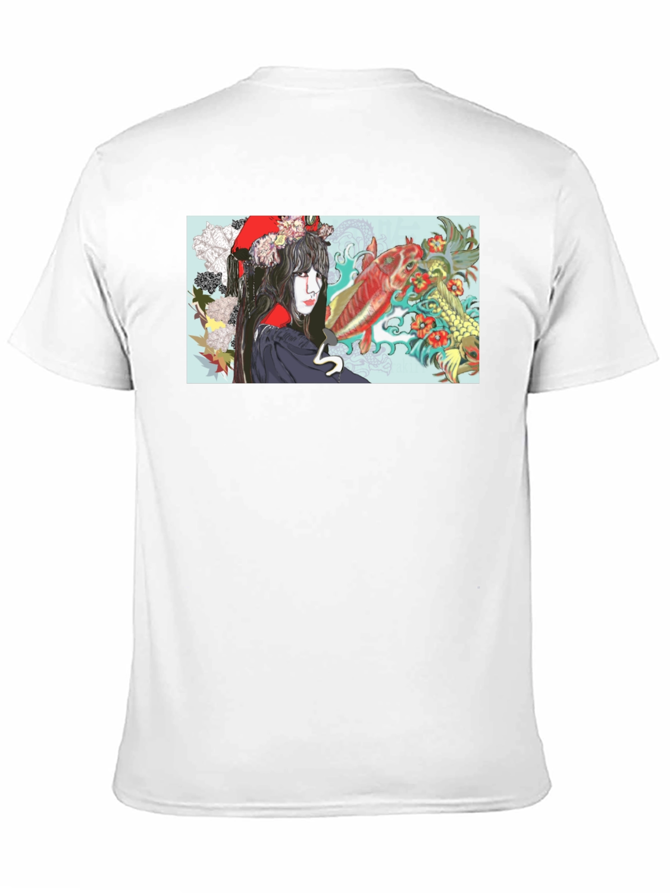 Koi Fish Geisha Graphic T-Shirt