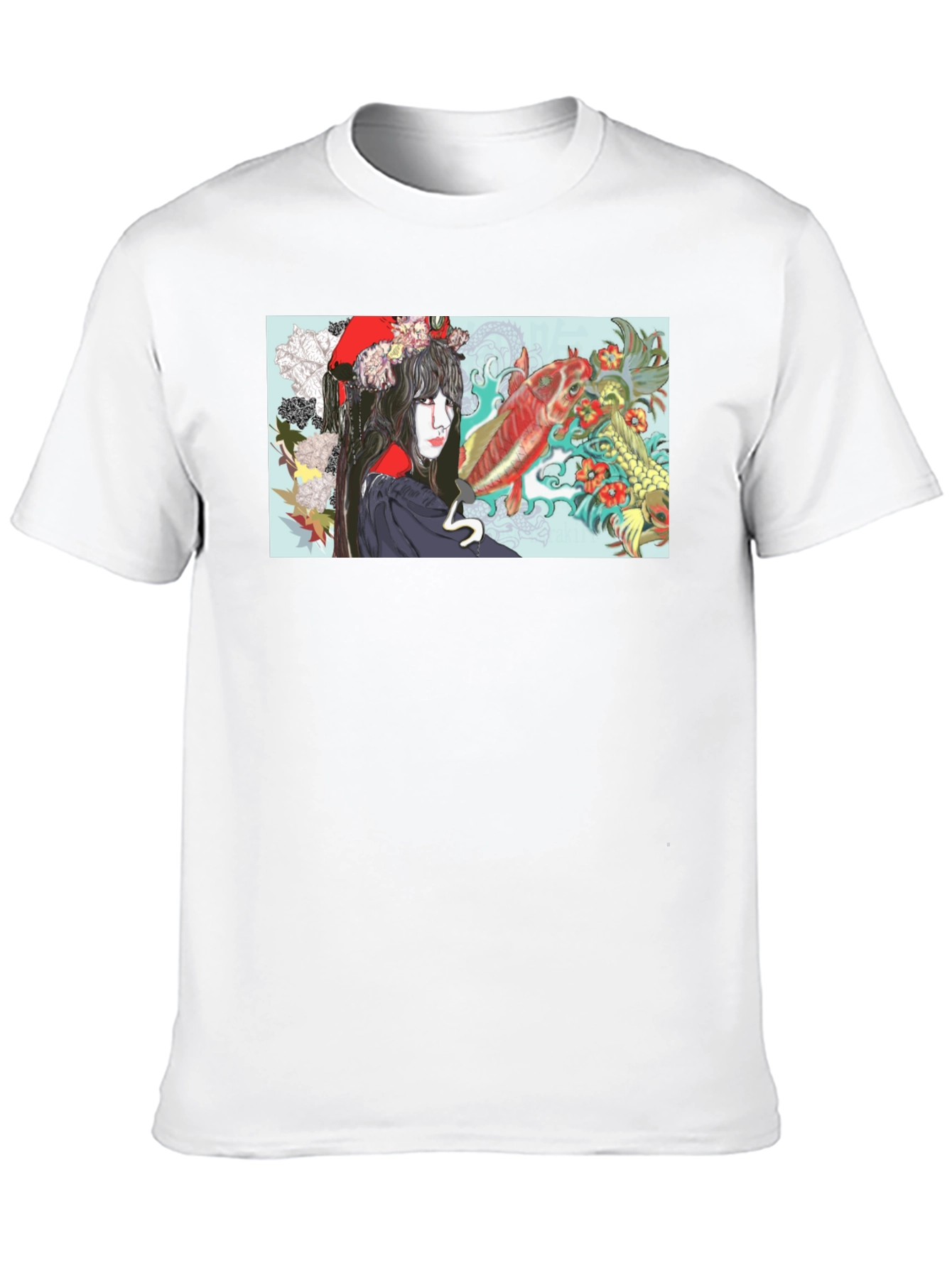 Koi Fish Geisha Graphic T-Shirt
