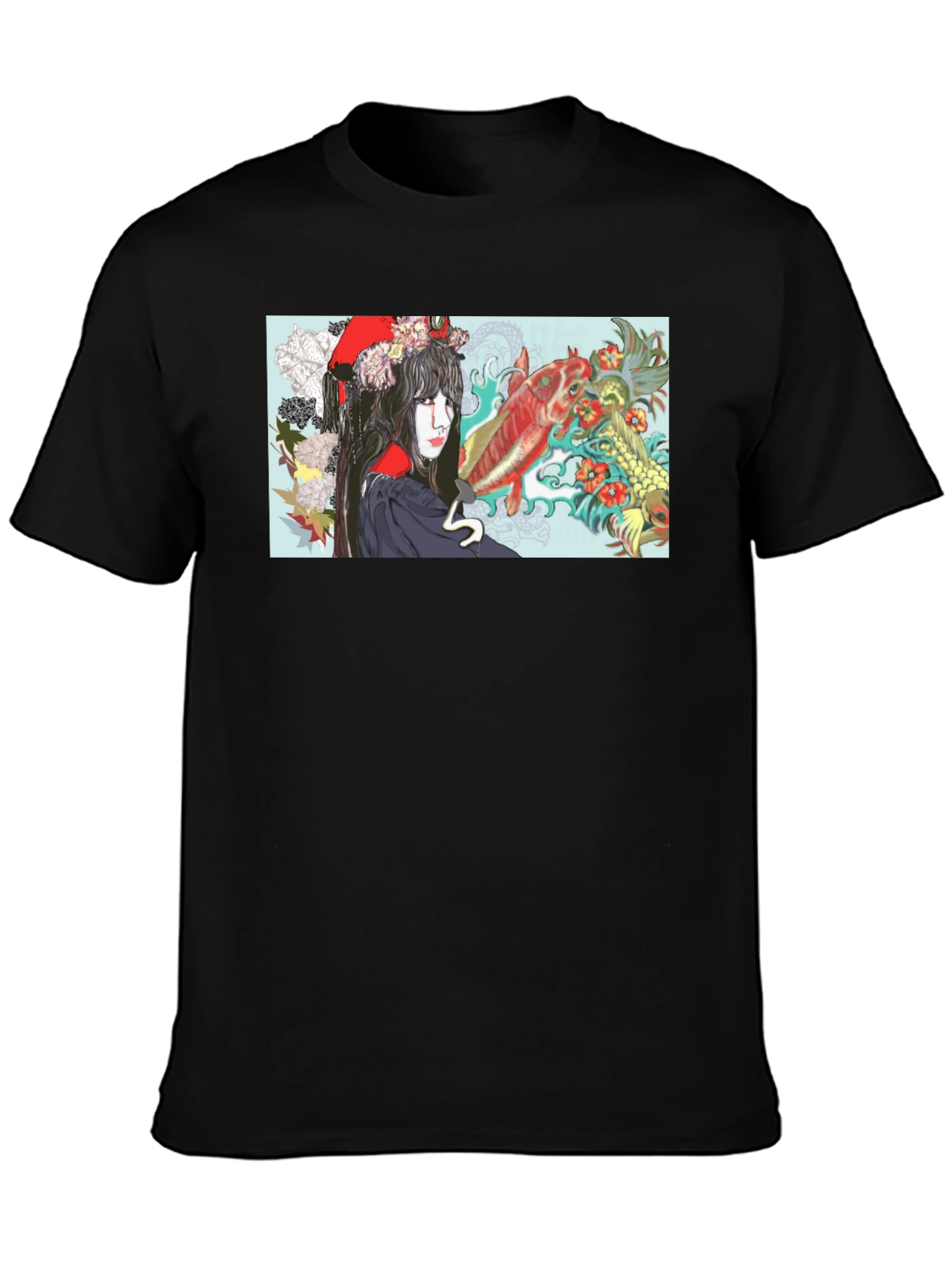 Koi Fish Geisha Graphic T-Shirt