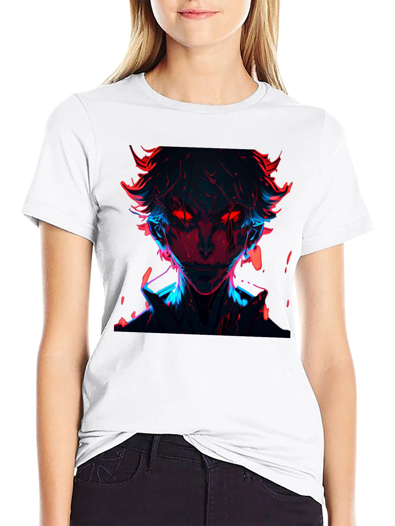 Neon Anime Graphic T-Shirt - Cool Streetwear Tee