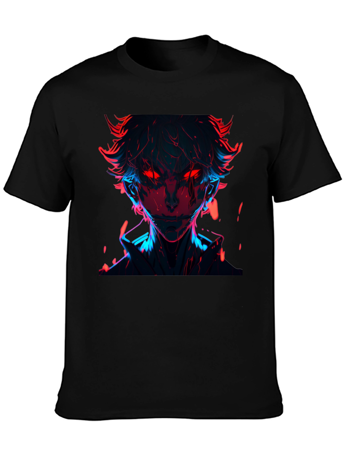 Neon Anime Graphic T-Shirt - Cool Streetwear Tee