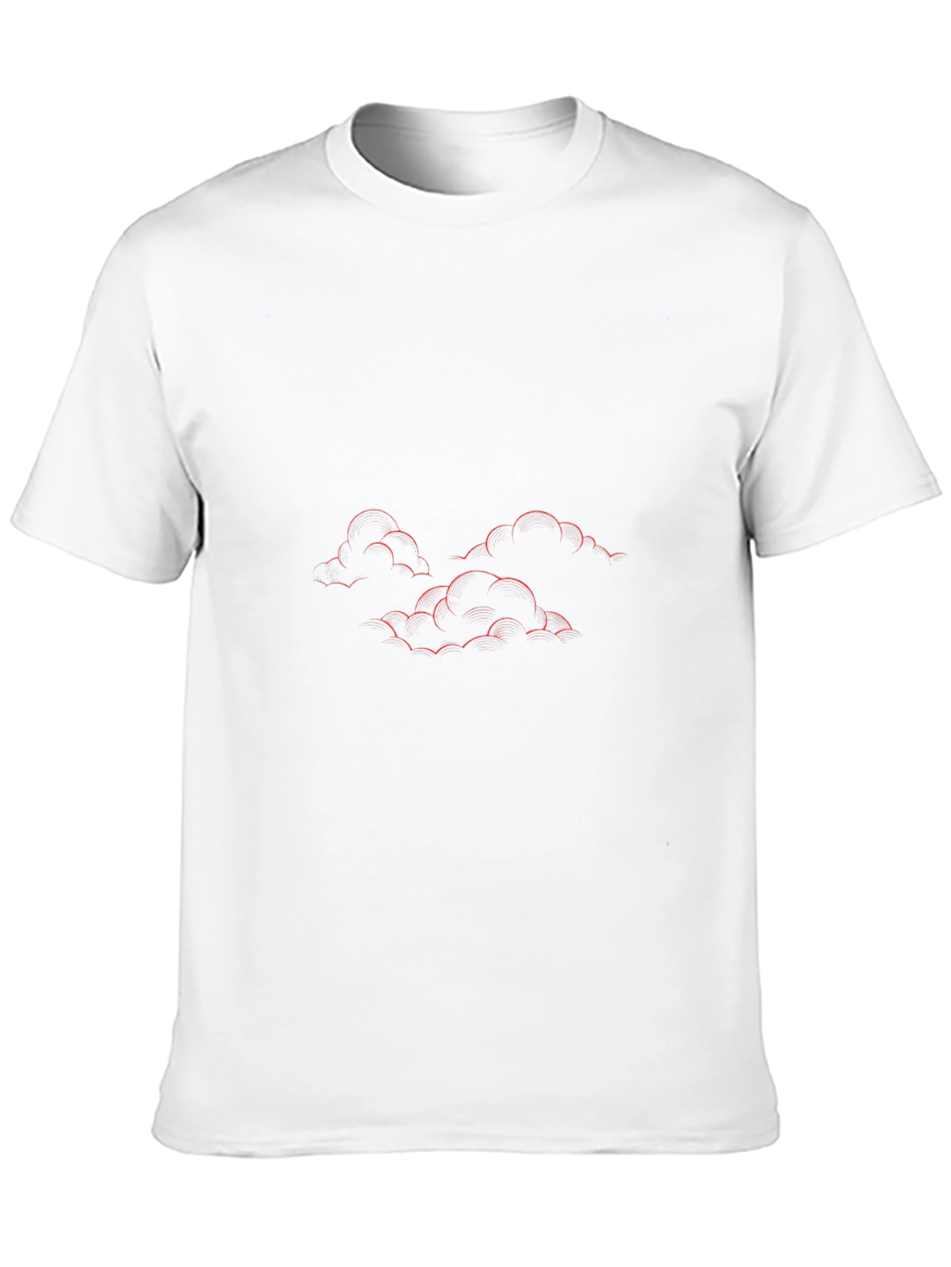 Black T-Shirt with Red Cloud Design