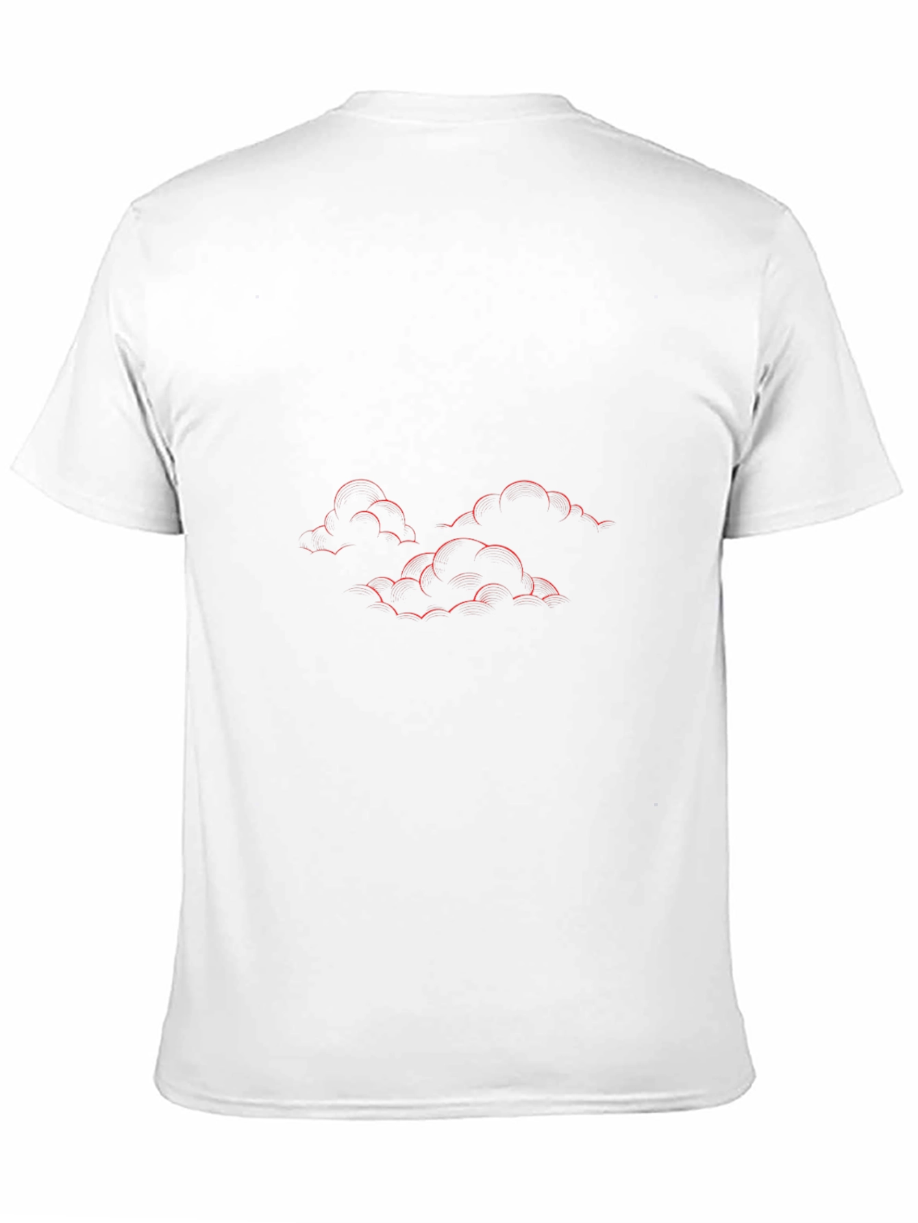 Black T-Shirt with Red Cloud Design