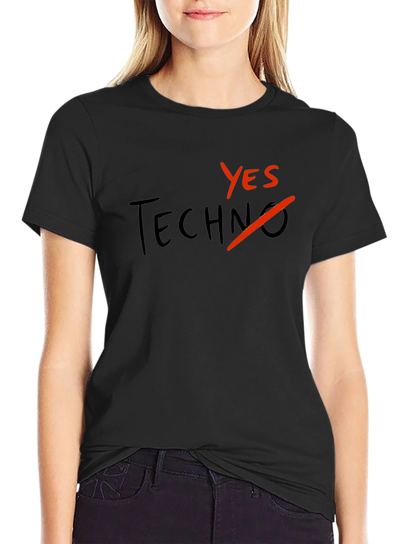 Yes to Techno Black Graphic Tee