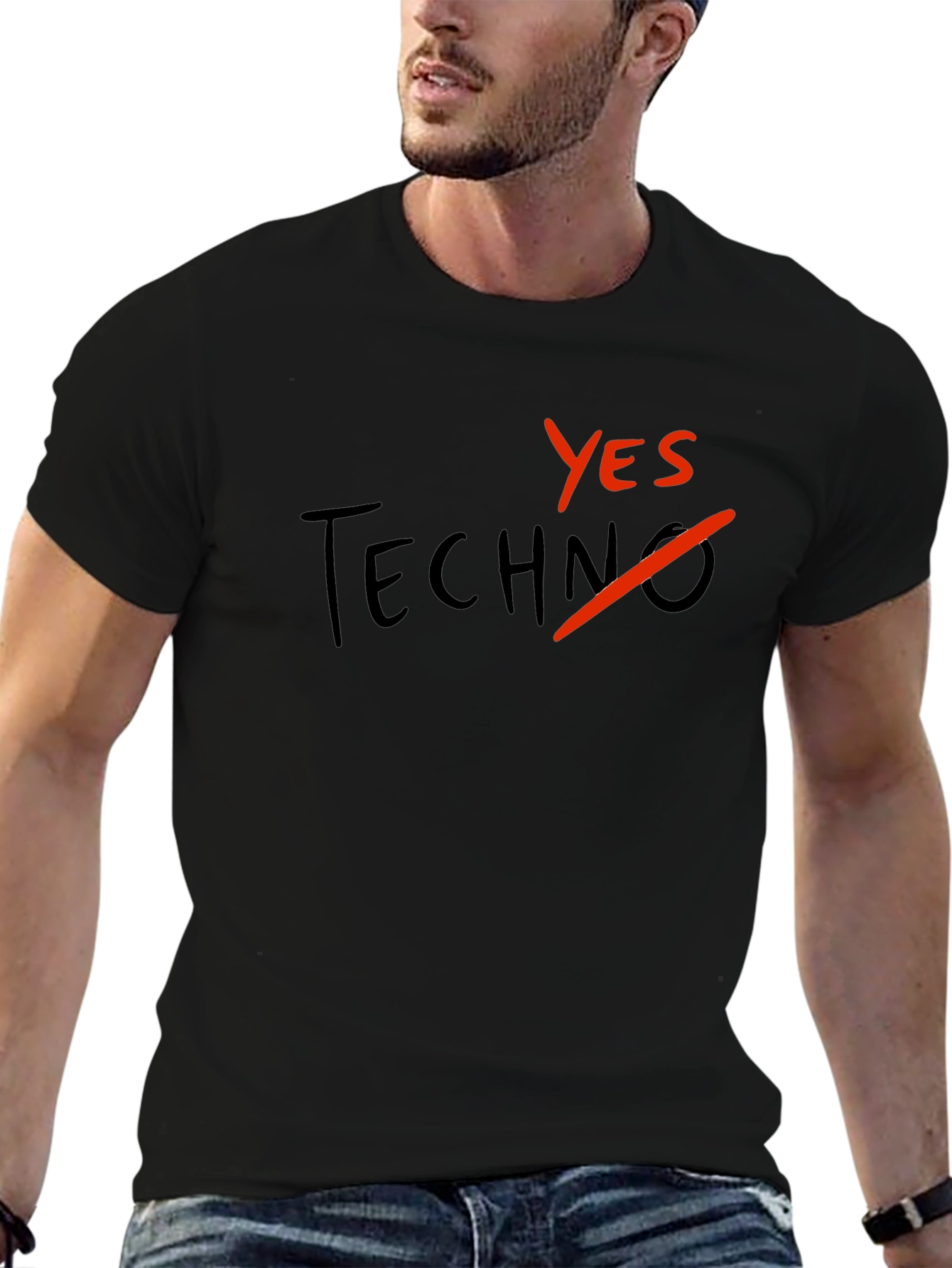 Yes to Techno Black Graphic Tee