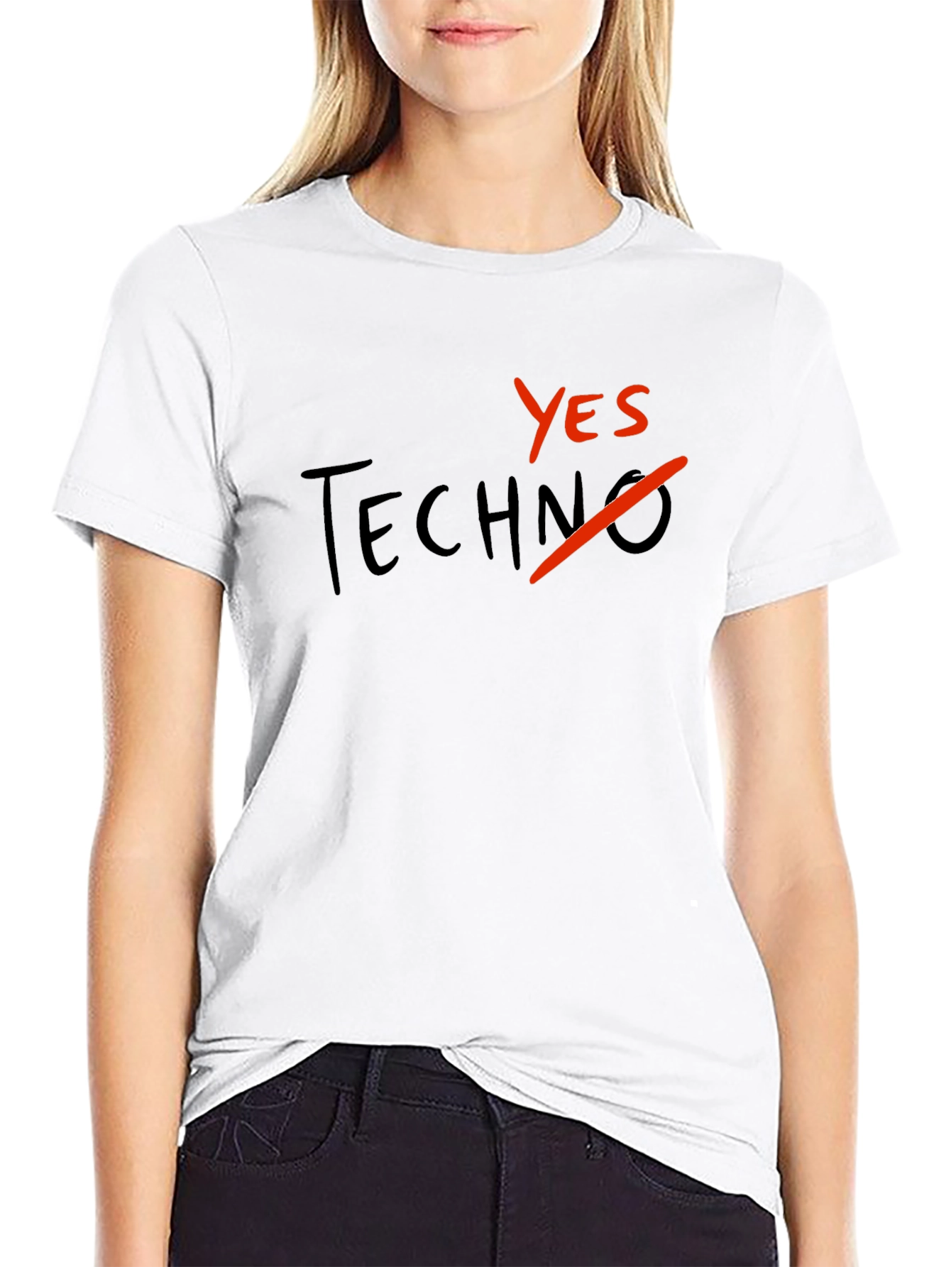 Yes to Techno Black Graphic Tee