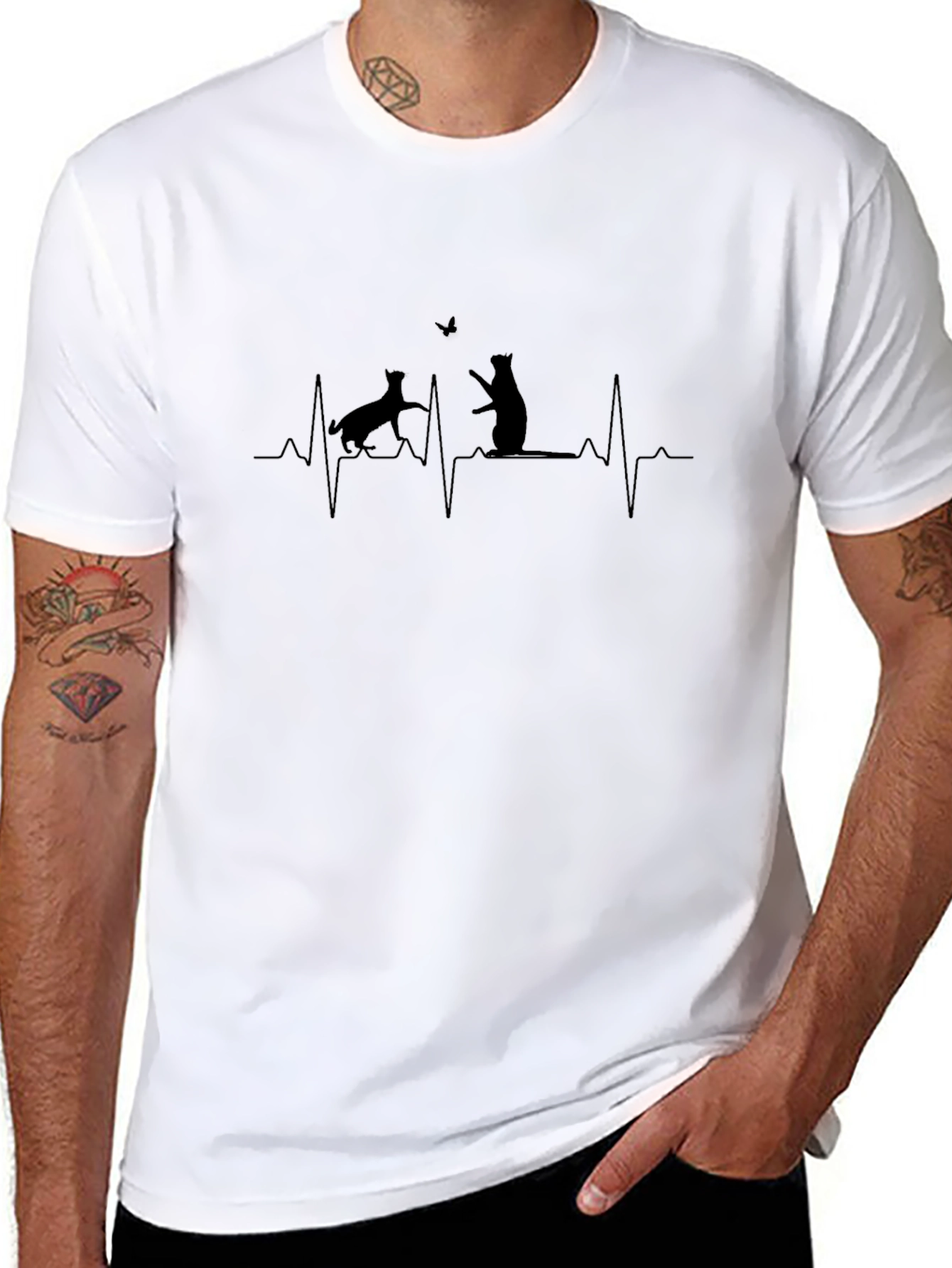 Dog & Cat ECG Heartbeat T-Shirt
