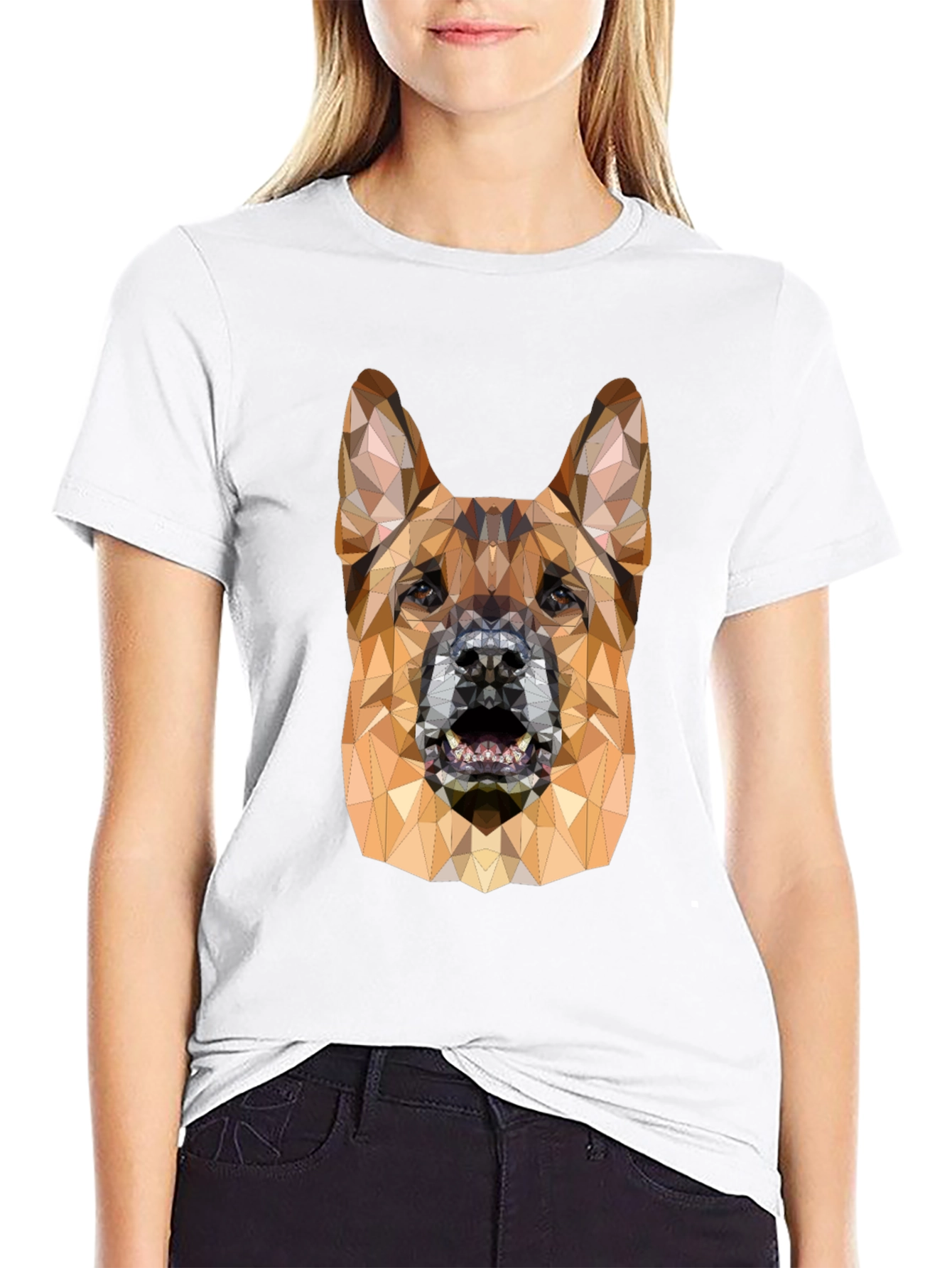 Geometric German Shepherd Graphic Tee