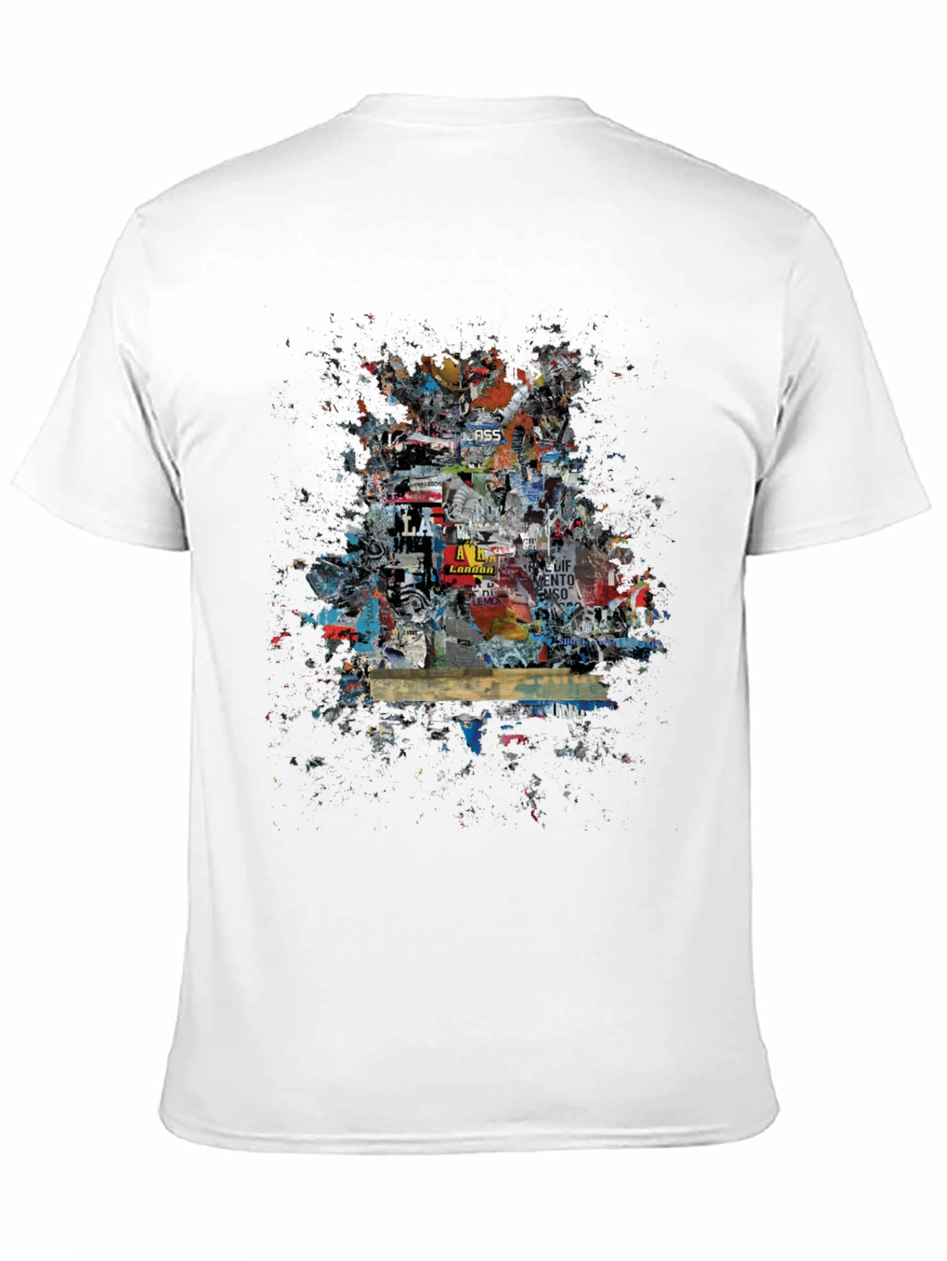Urban Collage Graphic Tee - Black Cotton T-Shirt