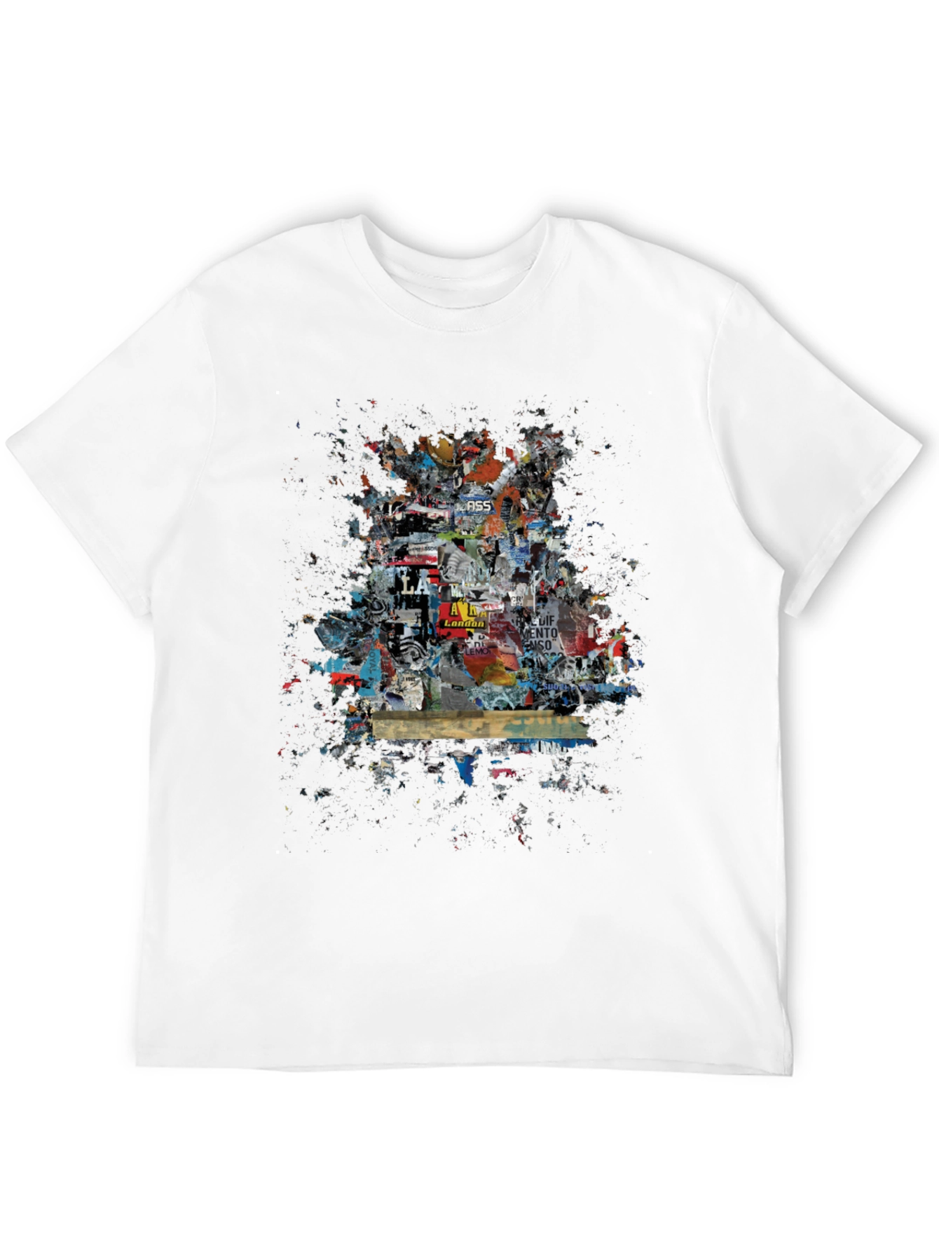 Urban Collage Graphic Tee - Black Cotton T-Shirt
