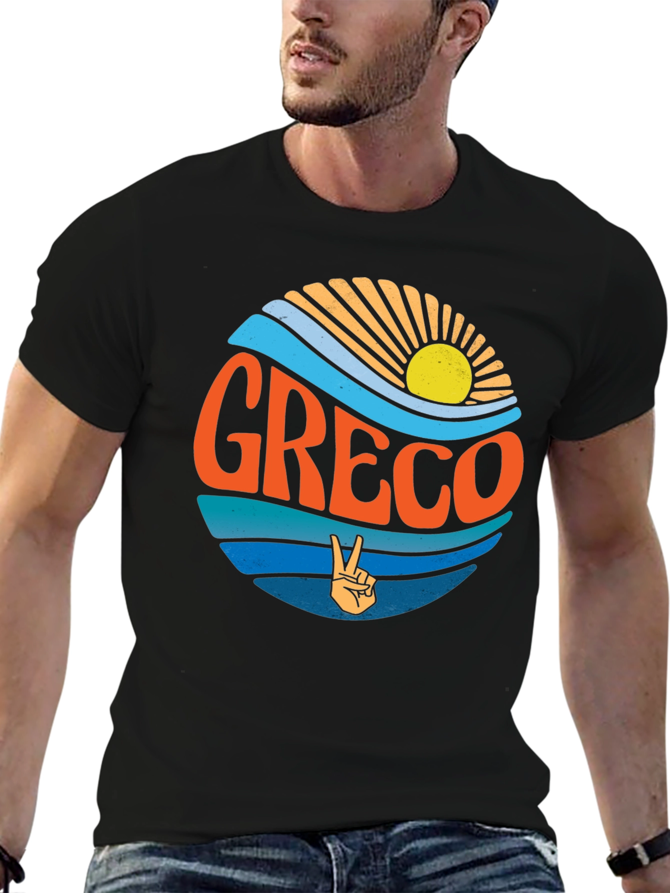 Greco Peace Sign T-Shirt - Retro Style