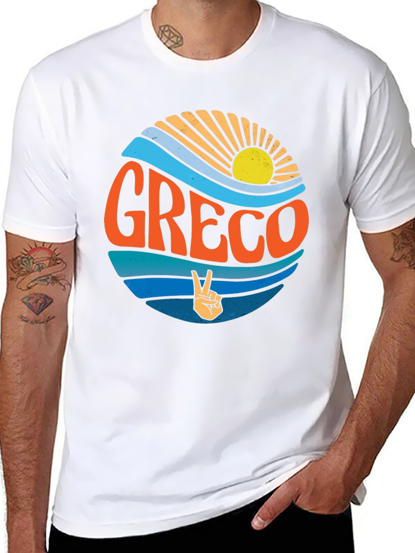 Greco Peace Sign T-Shirt - Retro Style