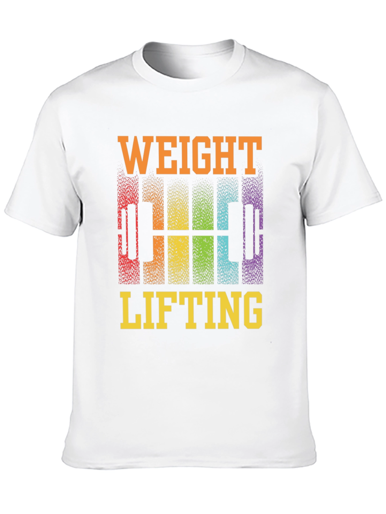 Weight Lifting Rainbow Barbell Black T-Shirt