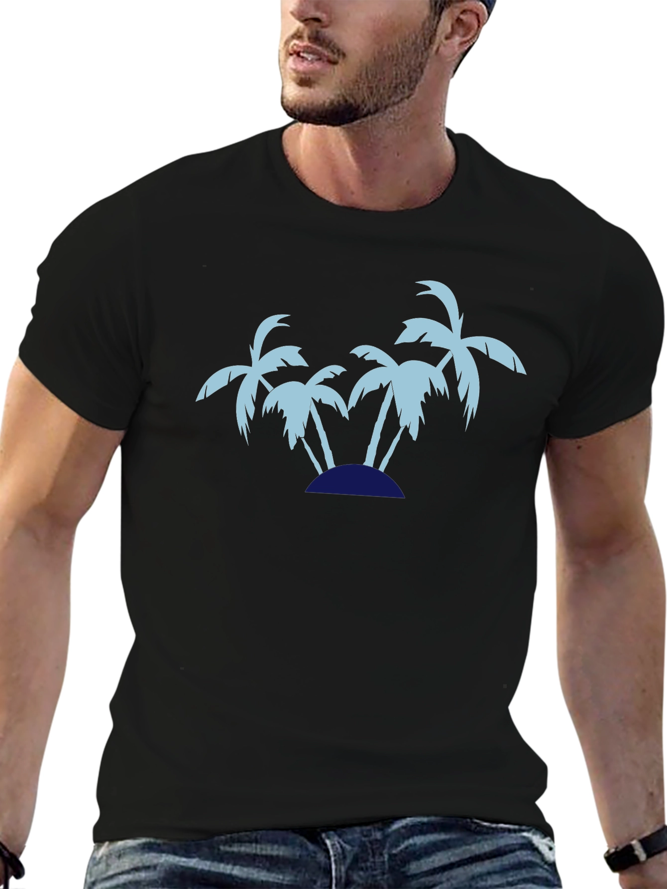 Island Palm Tree Graphic Tee - Relaxed Fit