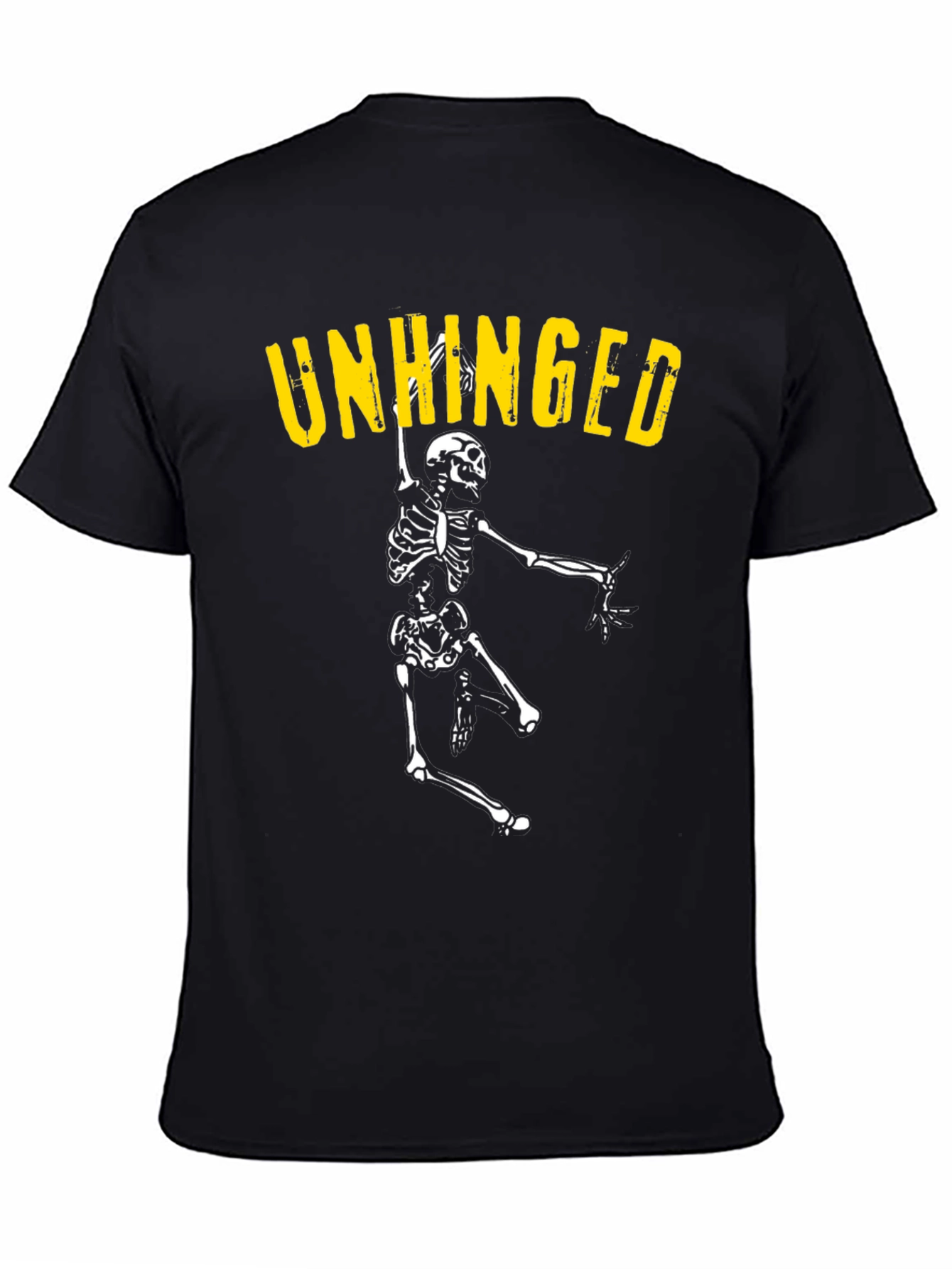 Unhinged Skeleton Graphic Tee - Black Cotton T-Shirt