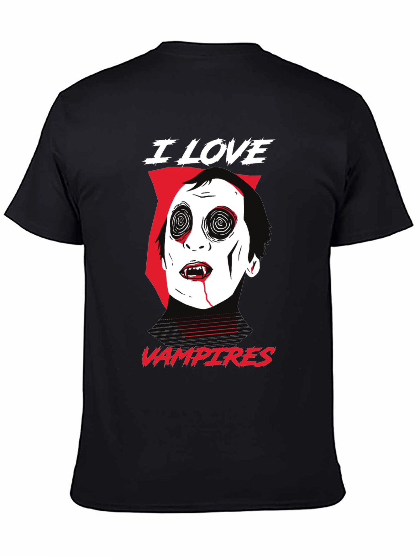 I Love Vampires Graphic Tee - Black