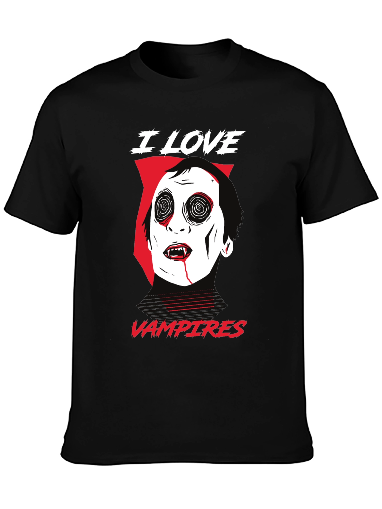 I Love Vampires Graphic Tee - Black