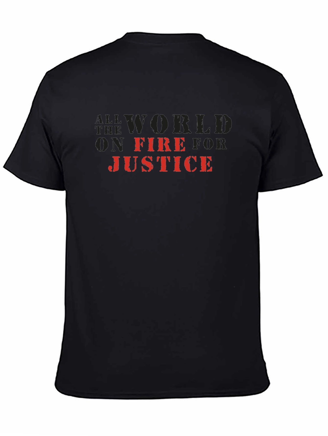 World On Fire Justice Graphic Tee - Black