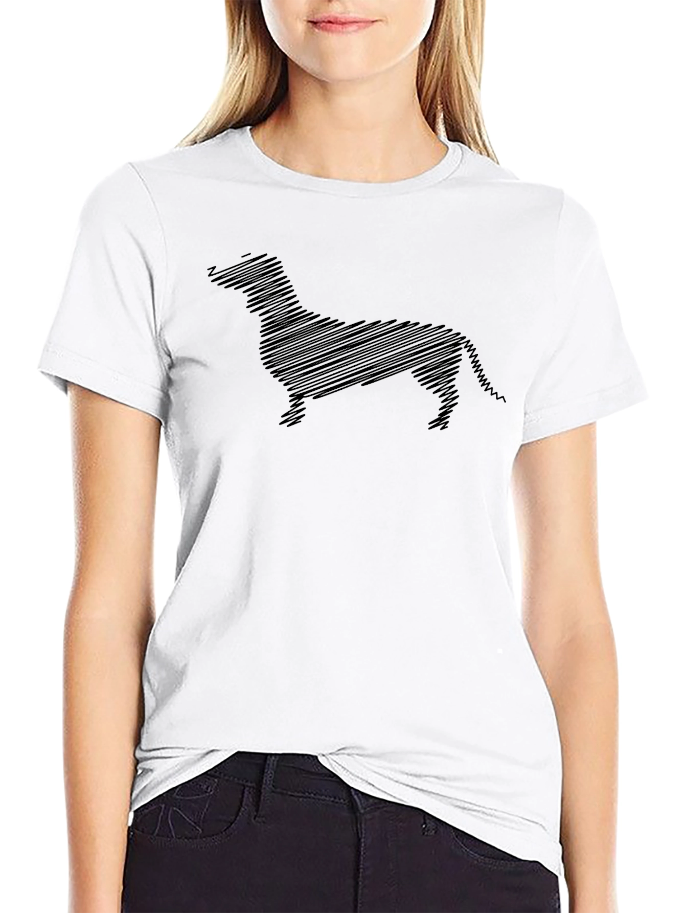 Dachshund Sketch Black T-Shirt - Unique Dog Lover Tee