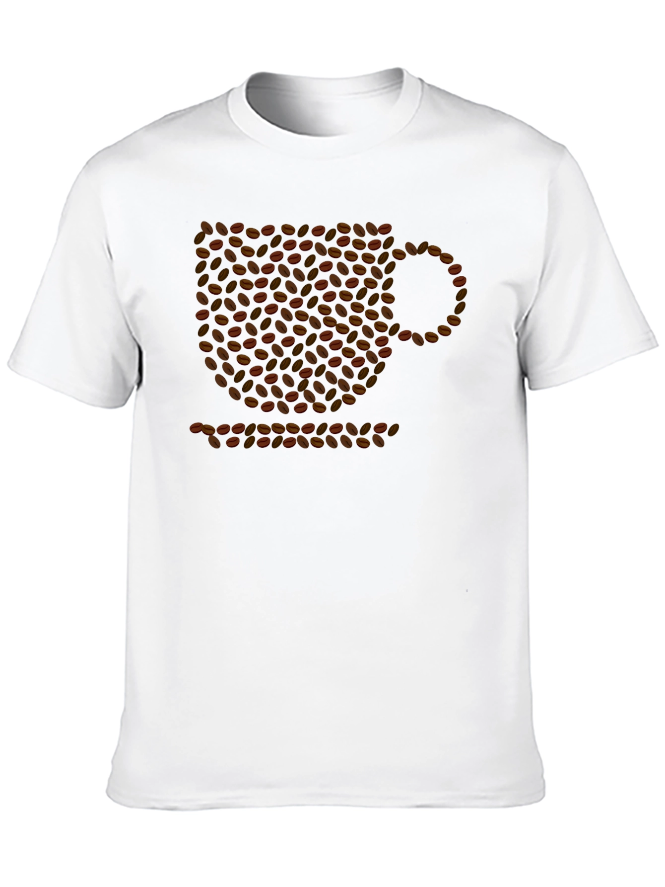 Coffee Bean Cup Graphic Tee - Black Casual T-Shirt