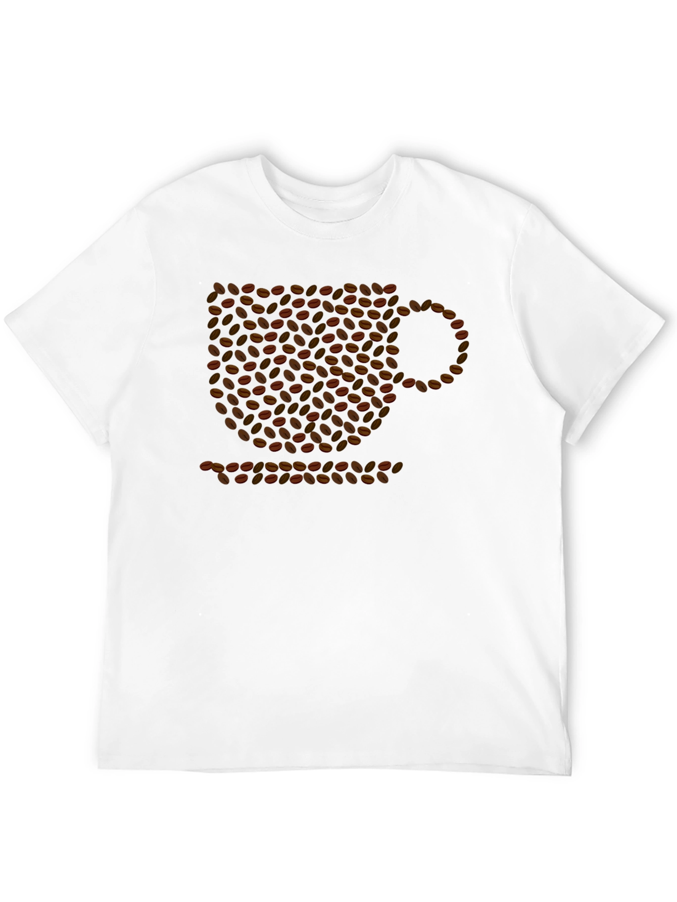 Coffee Bean Cup Graphic Tee - Black Casual T-Shirt