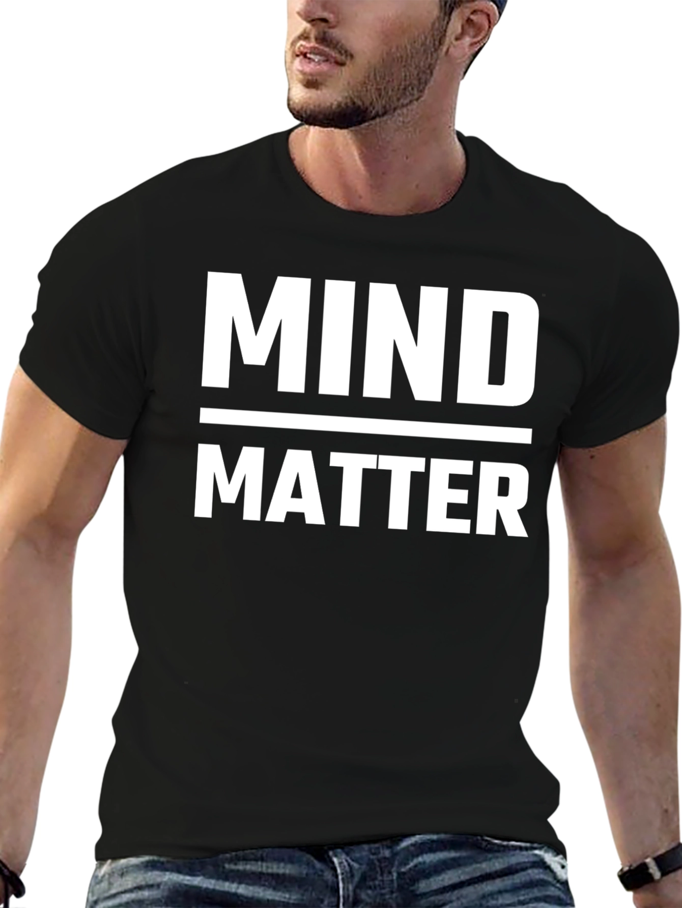Mind Over Matter Graphic Tee - Black Cotton T-Shirt