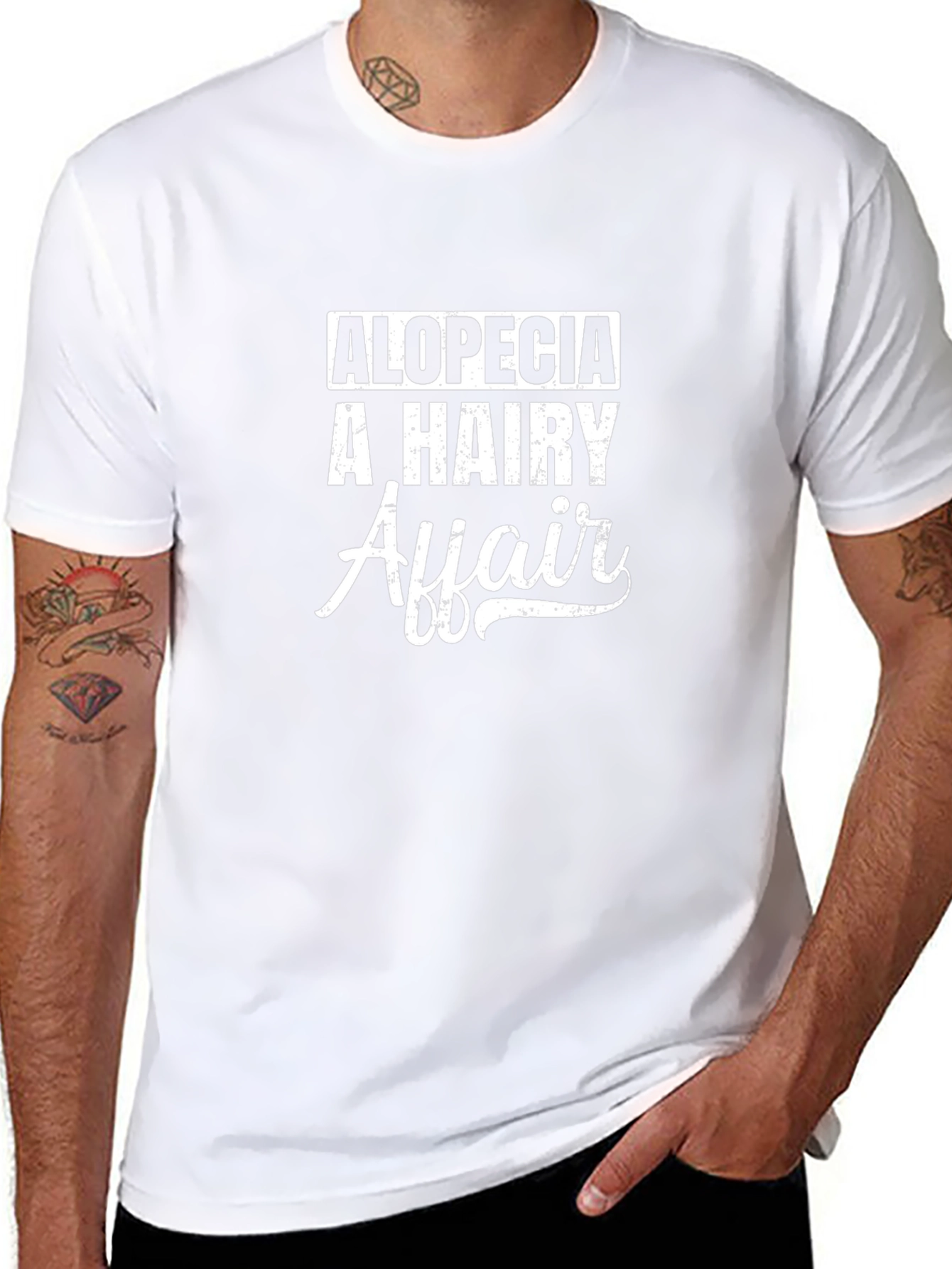 Alopecia A Hairy Affair Black Graphic T-Shirt
